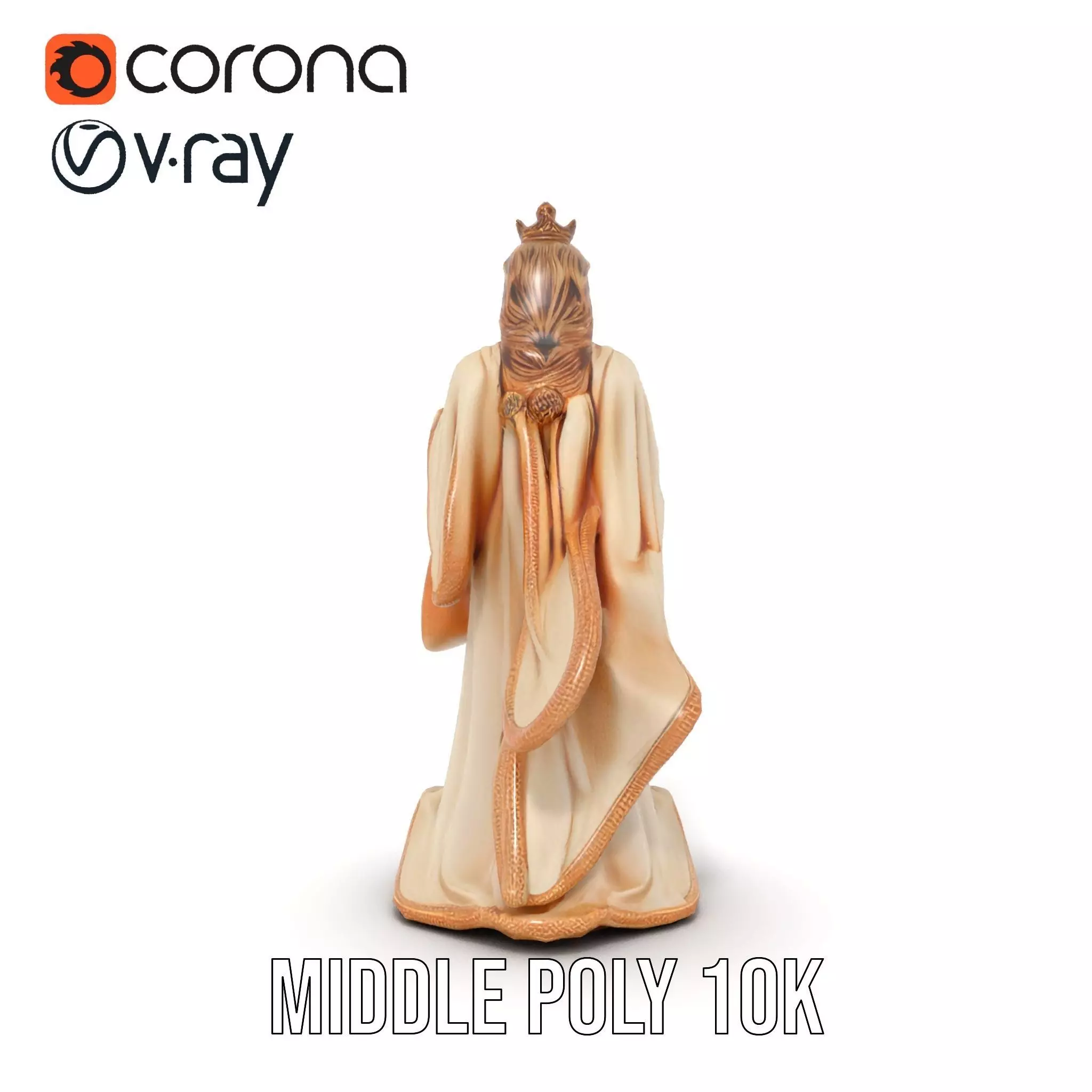 Regal Ivory Statue model pack Low-poly 3D model_5