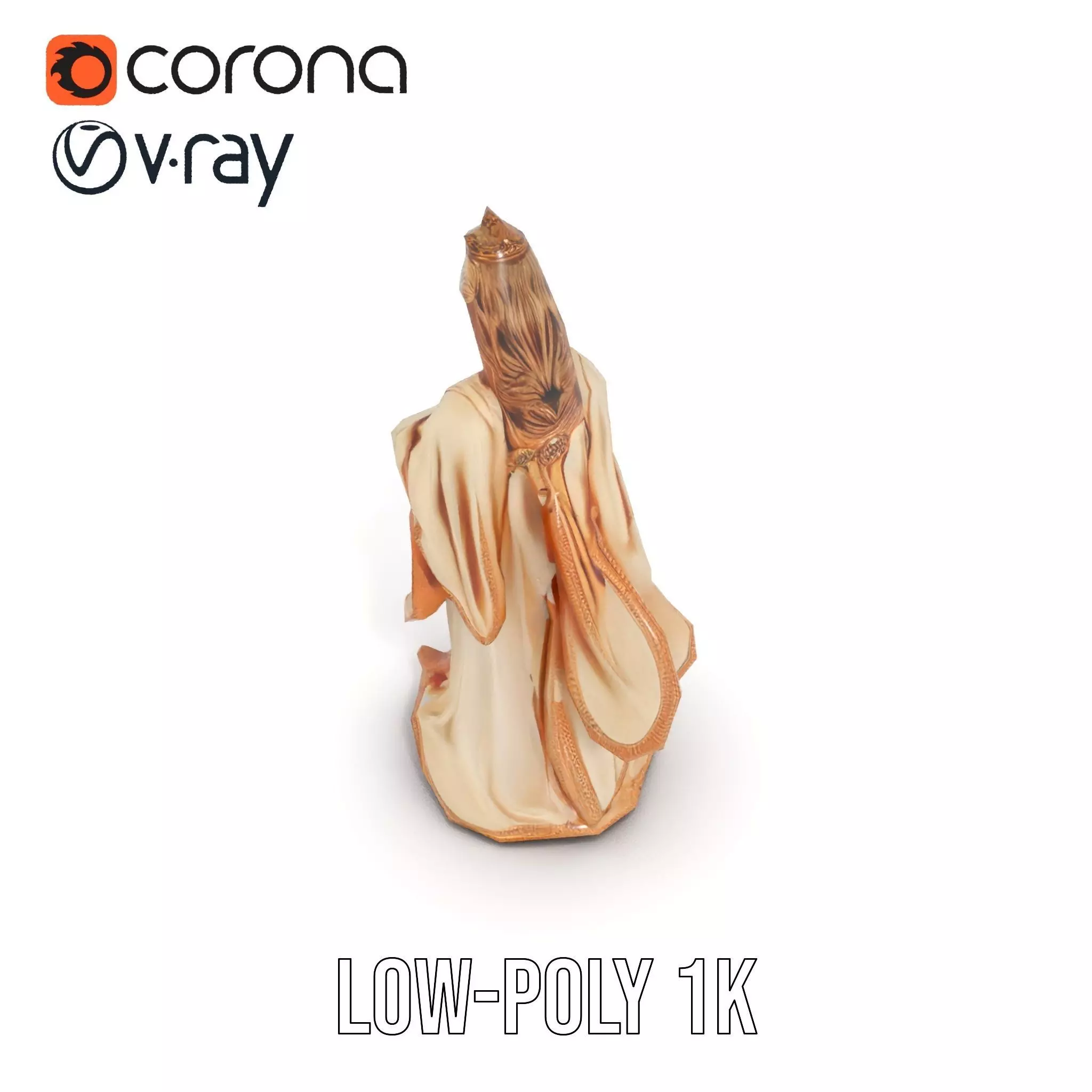 Regal Ivory Statue model pack Low-poly 3D model_16