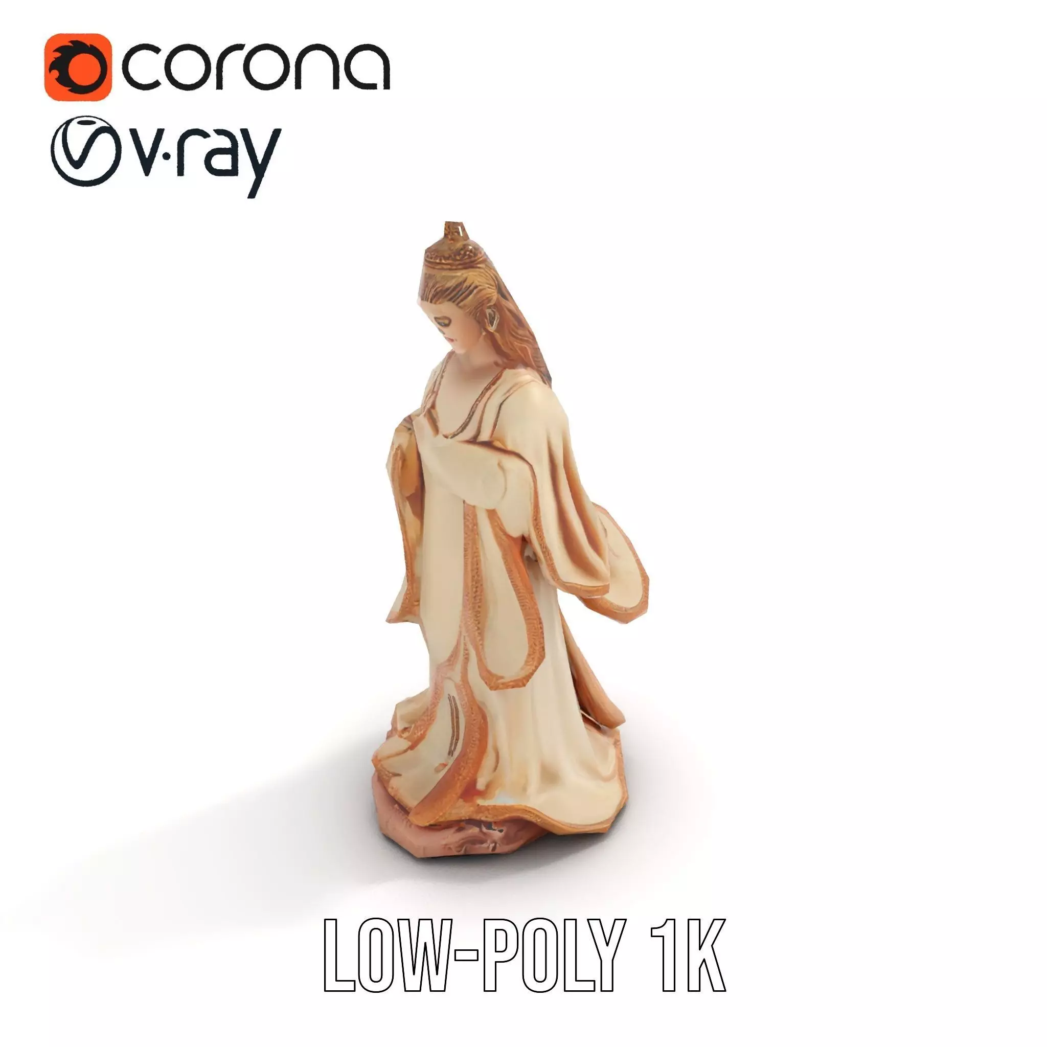 Regal Ivory Statue model pack Low-poly 3D model_12