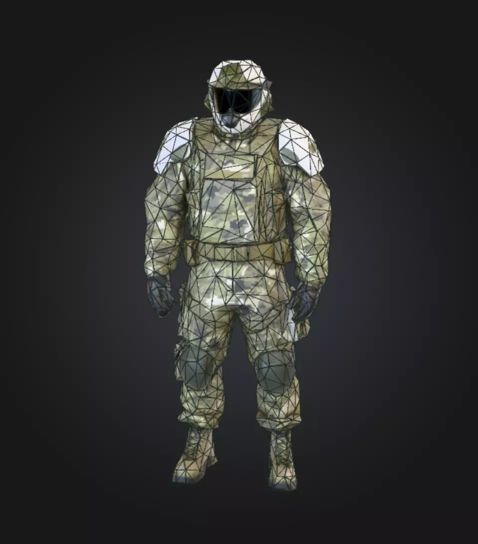Armored Soldier Character Low-poly 3D model_4