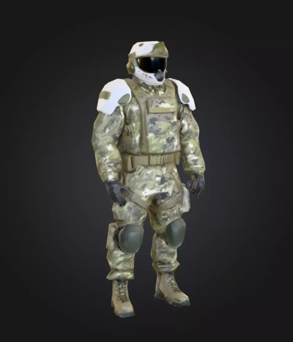 Armored Soldier Character Low-poly 3D model_0