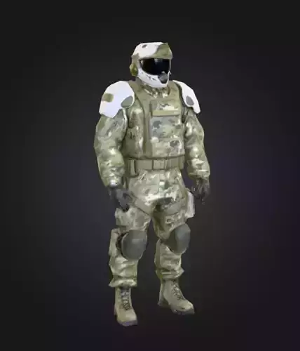 Armored Soldier Character Low-poly 3D model