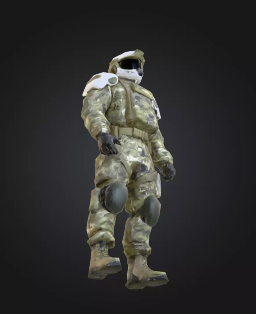 Armored Soldier Character Low-poly 3D model_3