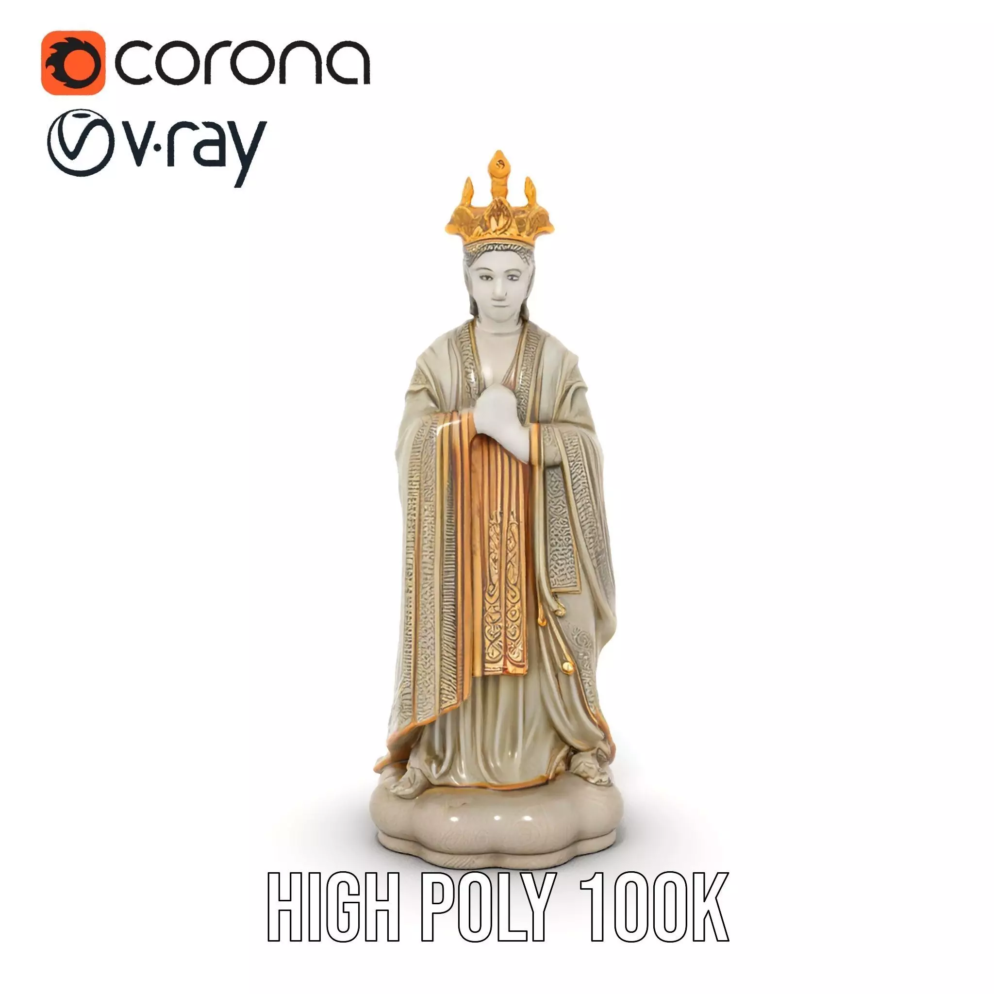Regal Ivory Statue model pack Low-poly 3D model_23