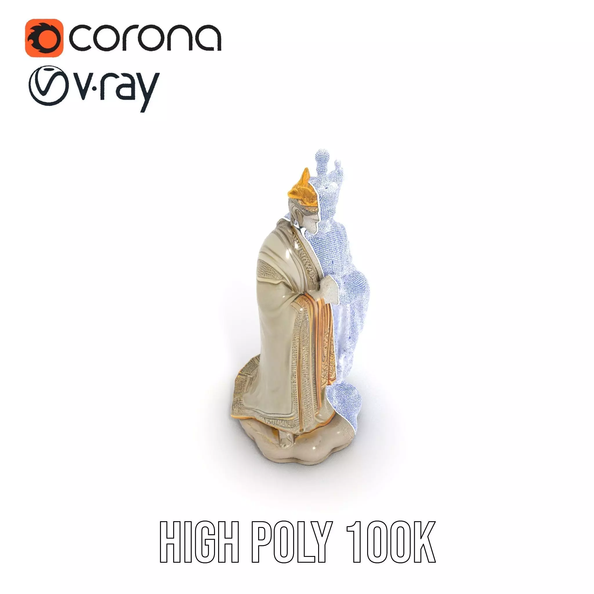 Regal Ivory Statue model pack Low-poly 3D model_17