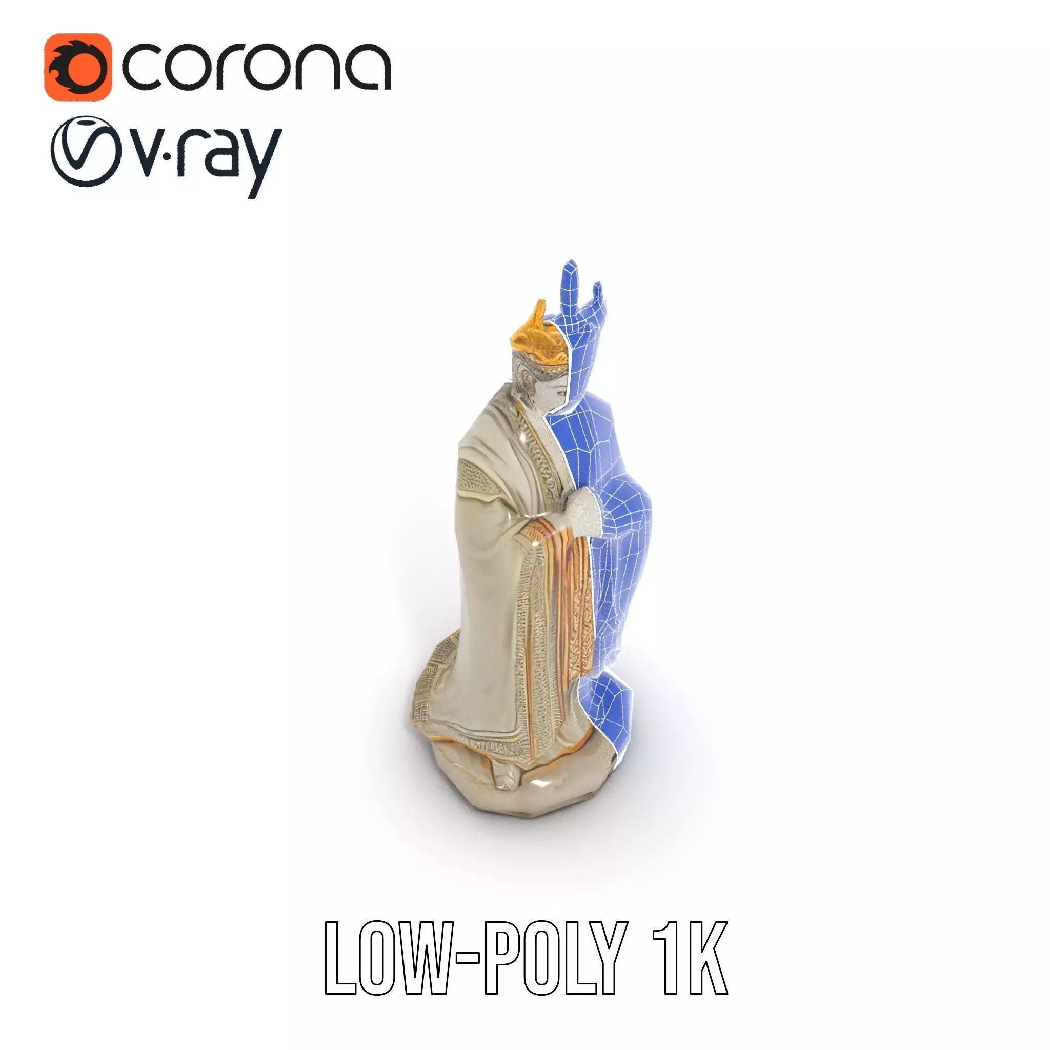 Regal Ivory Statue model pack Low-poly 3D model_16
