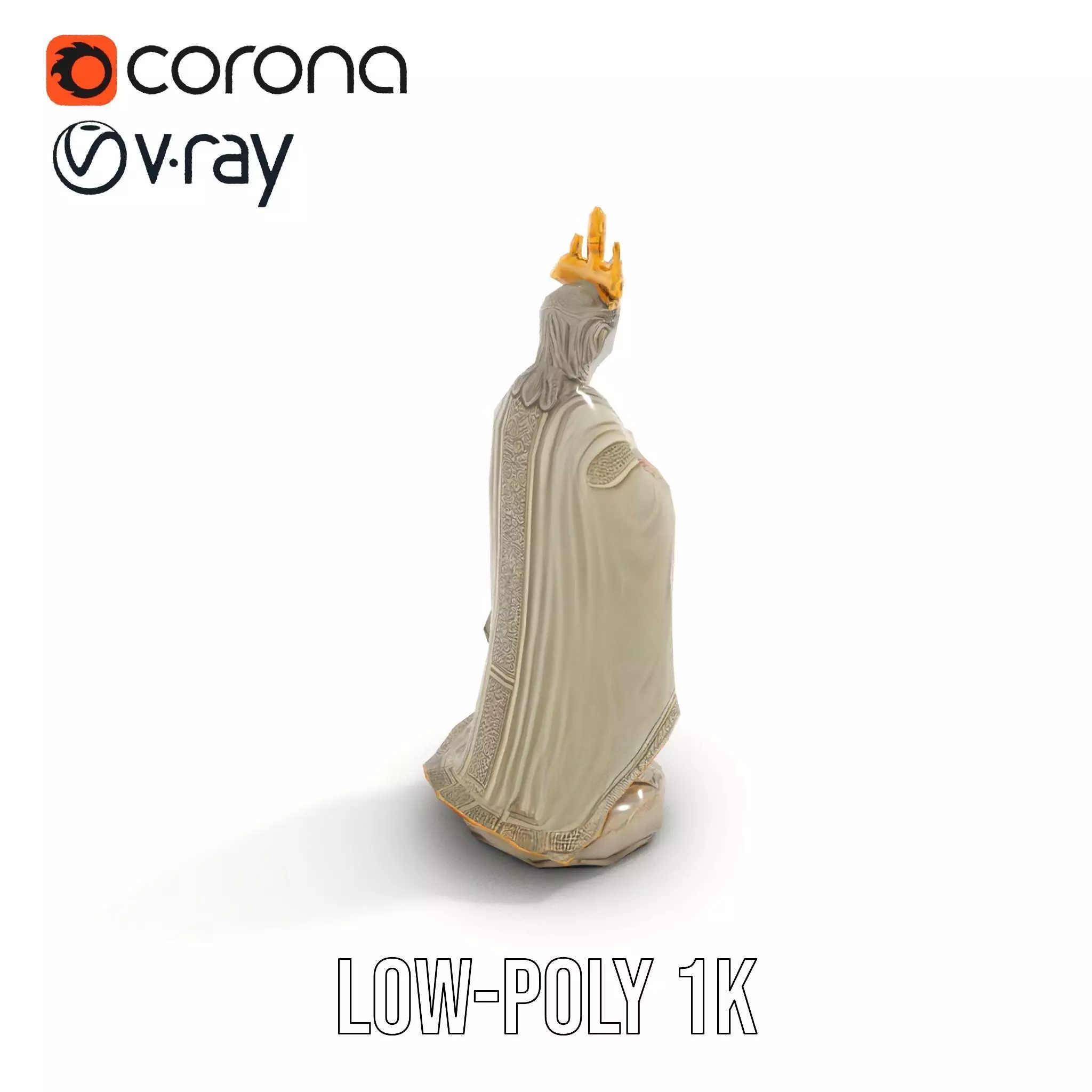 Regal Ivory Statue model pack Low-poly 3D model_14