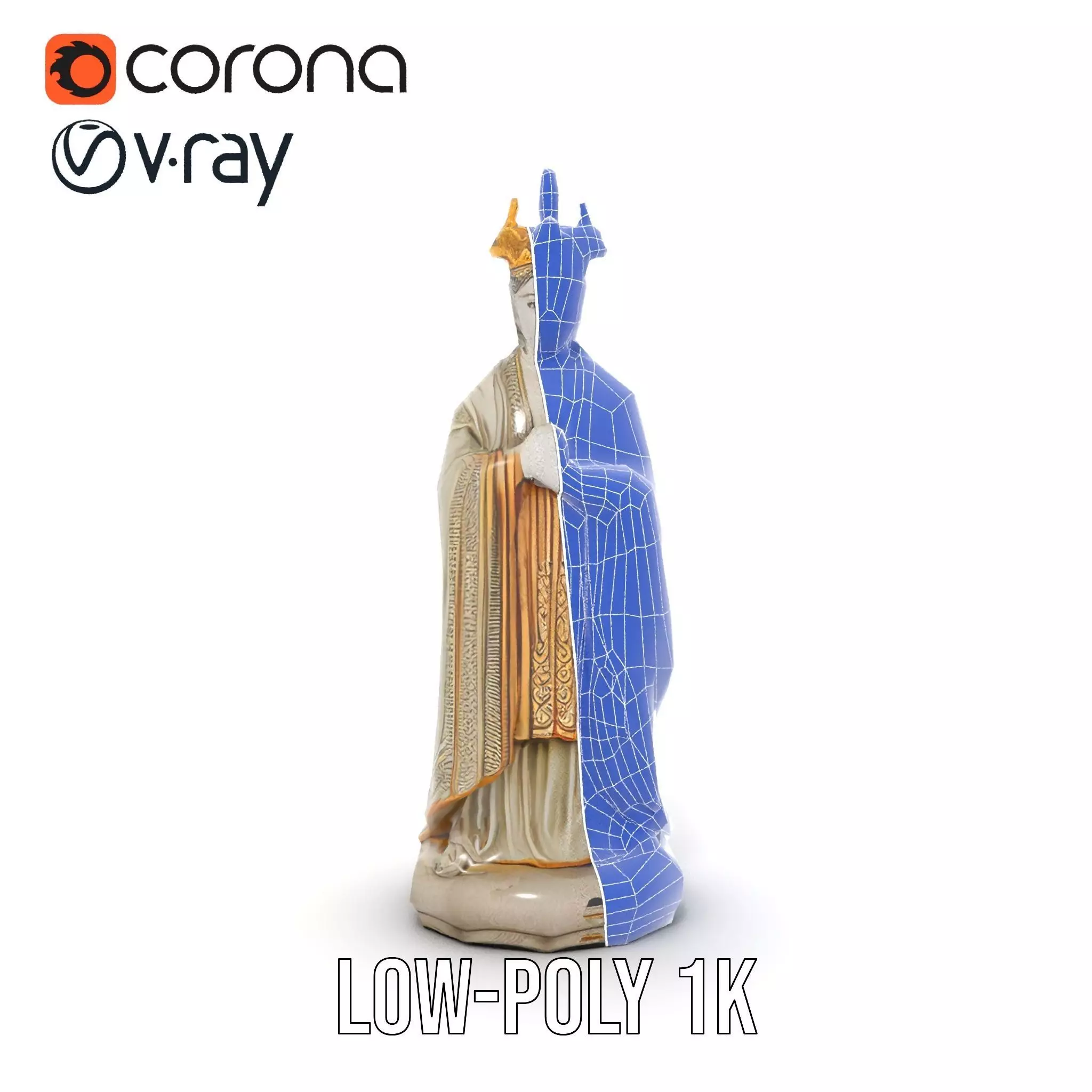 Regal Ivory Statue model pack Low-poly 3D model_27