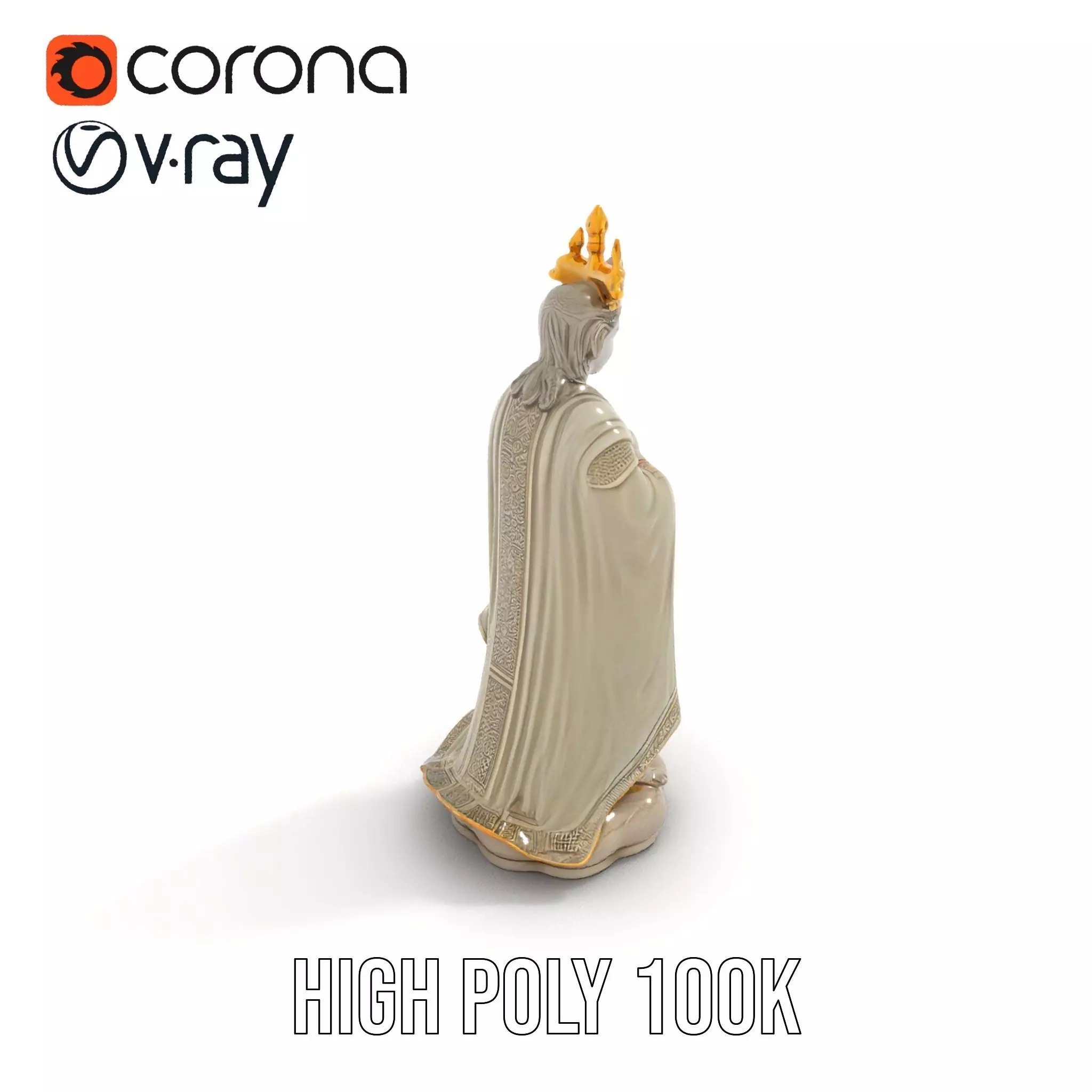 Regal Ivory Statue model pack Low-poly 3D model_20