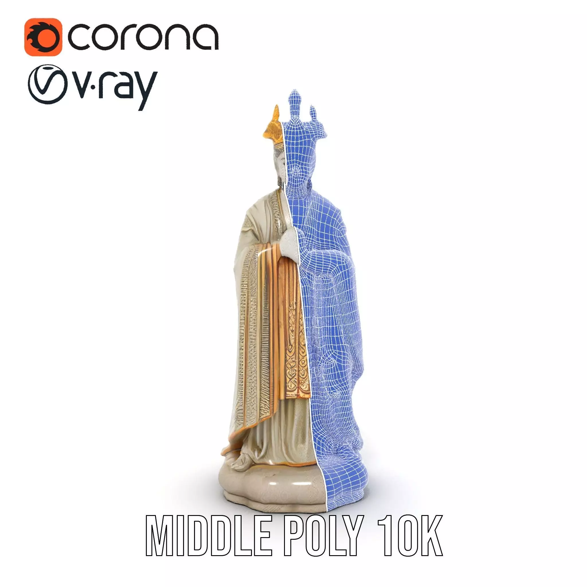 Regal Ivory Statue model pack Low-poly 3D model_18