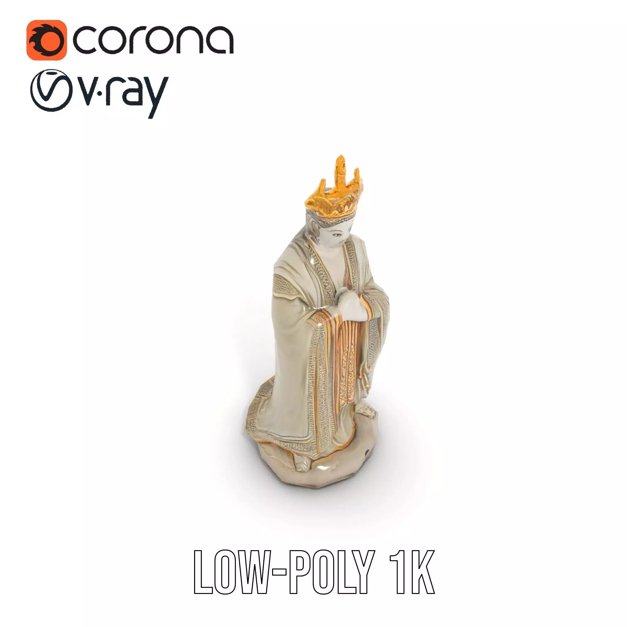 Regal Ivory Statue model pack Low-poly 3D model_9
