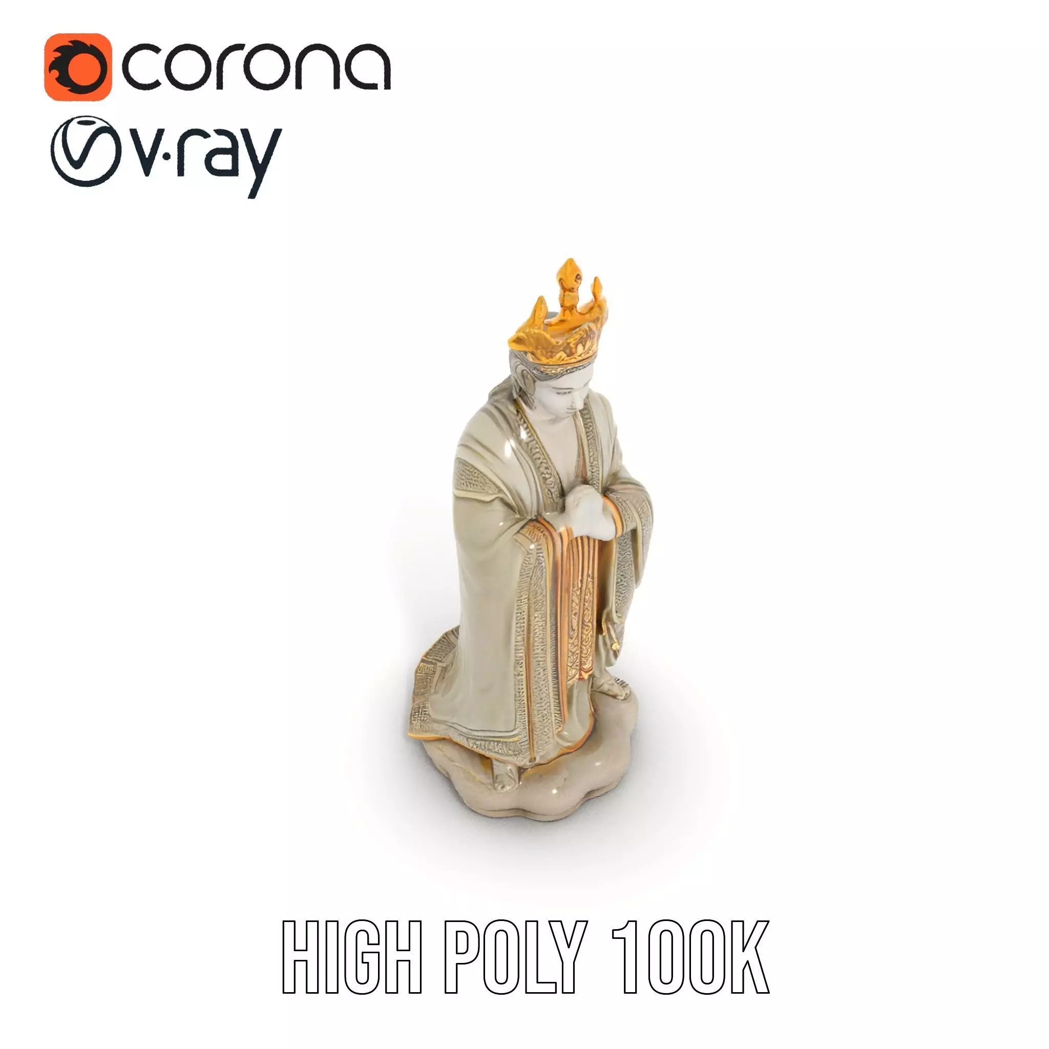 Regal Ivory Statue model pack Low-poly 3D model_32