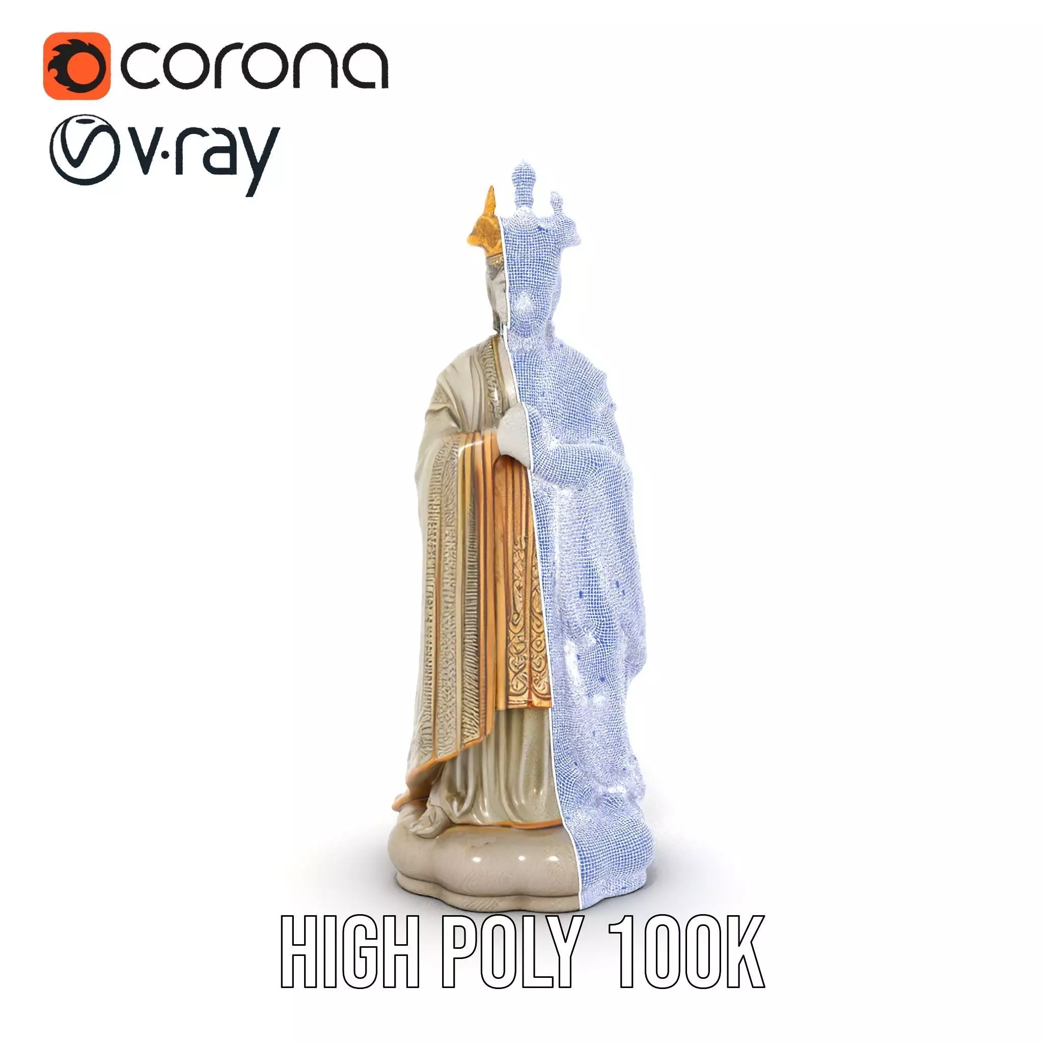 Regal Ivory Statue model pack Low-poly 3D model_34