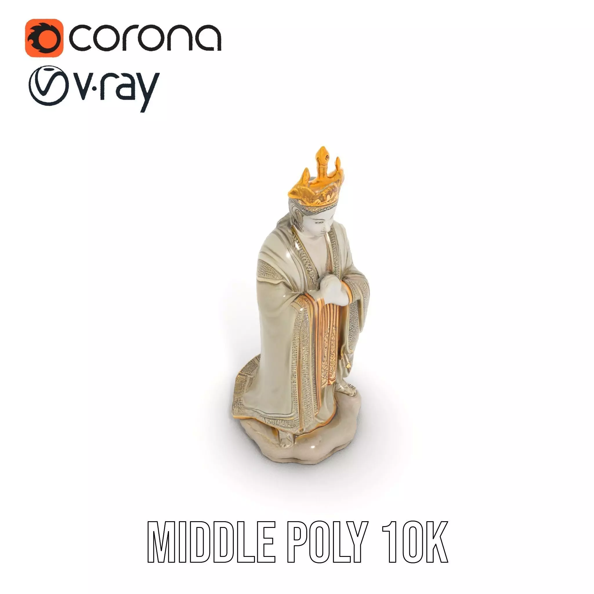 Regal Ivory Statue model pack Low-poly 3D model_11