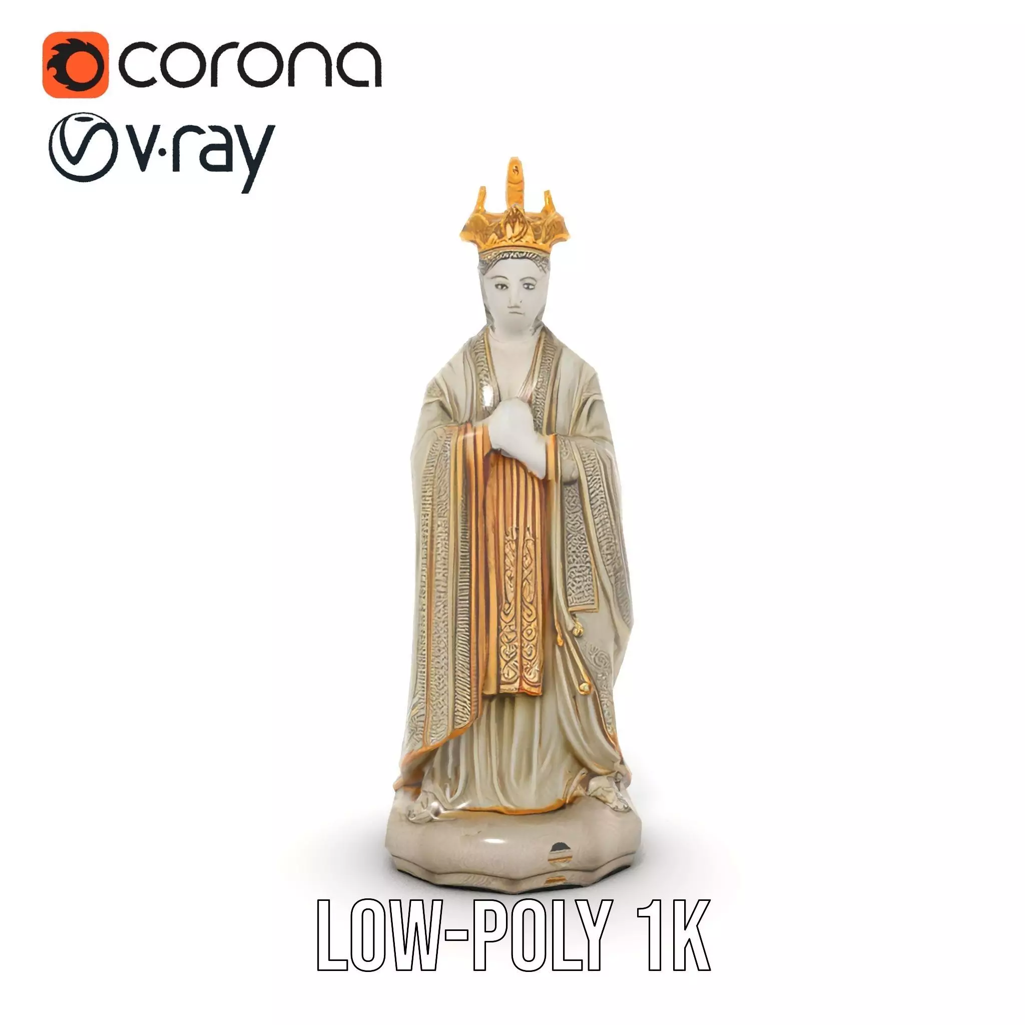 Regal Ivory Statue model pack Low-poly 3D model_25