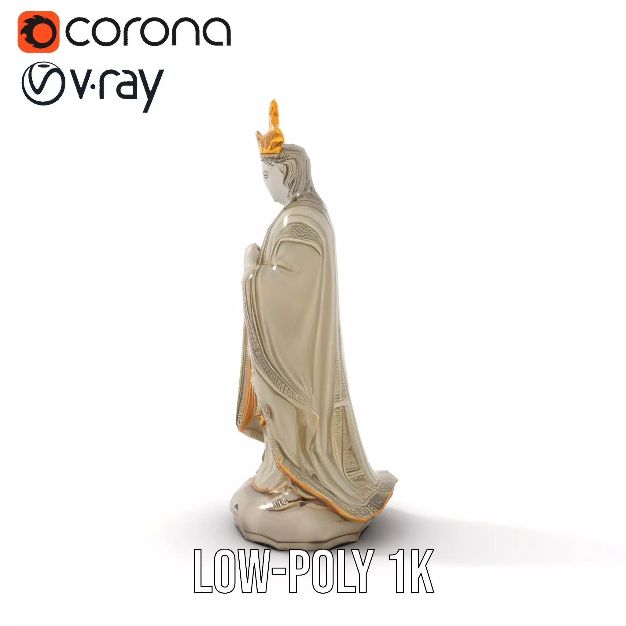Regal Ivory Statue model pack Low-poly 3D model_12
