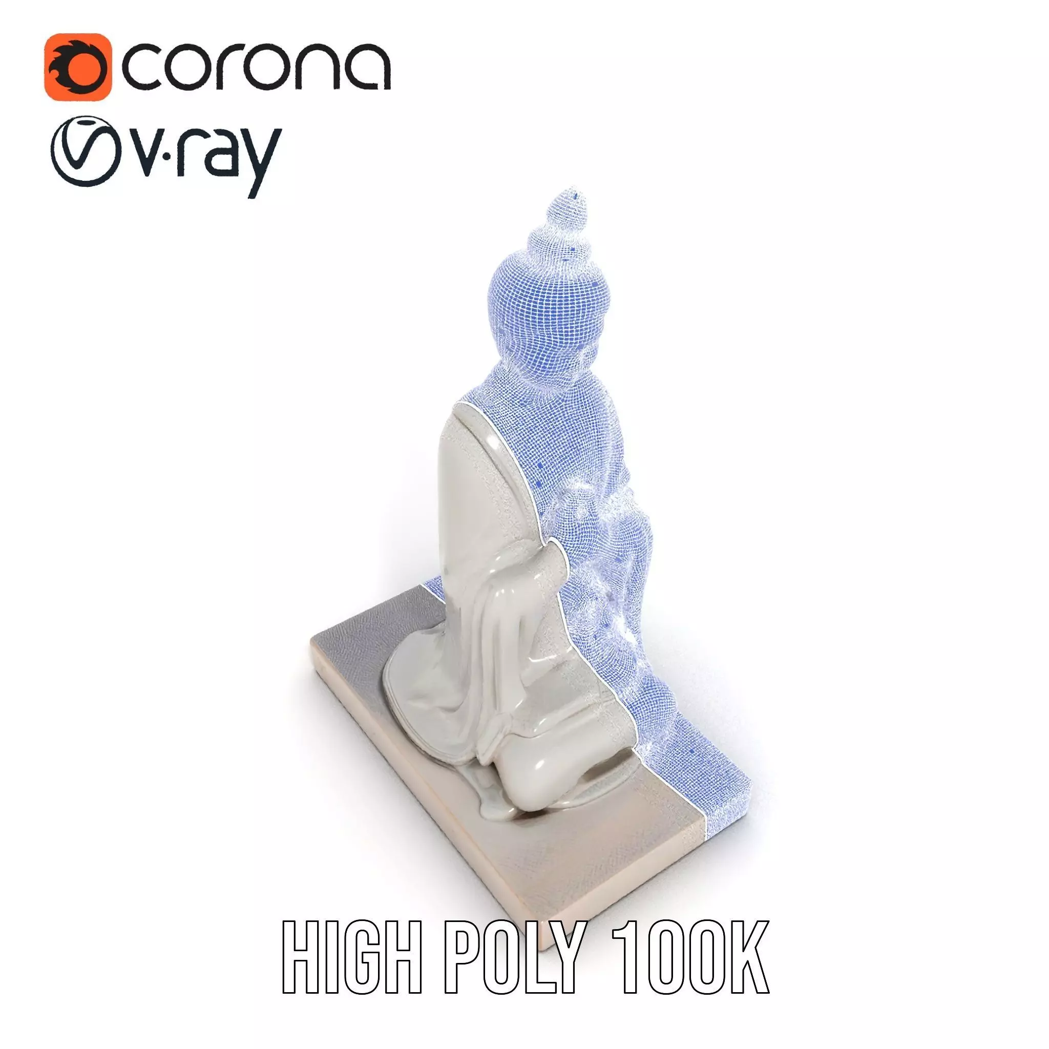 Marble Buddha Sculpture model pack Low-poly 3D model_33