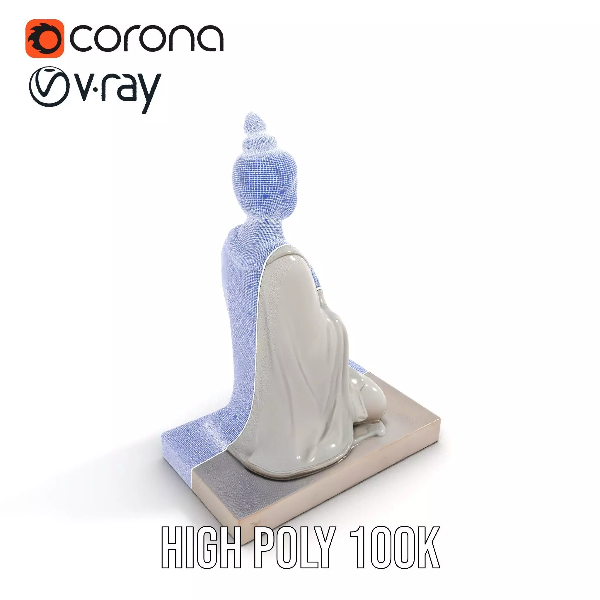 Marble Buddha Sculpture model pack Low-poly 3D model_32