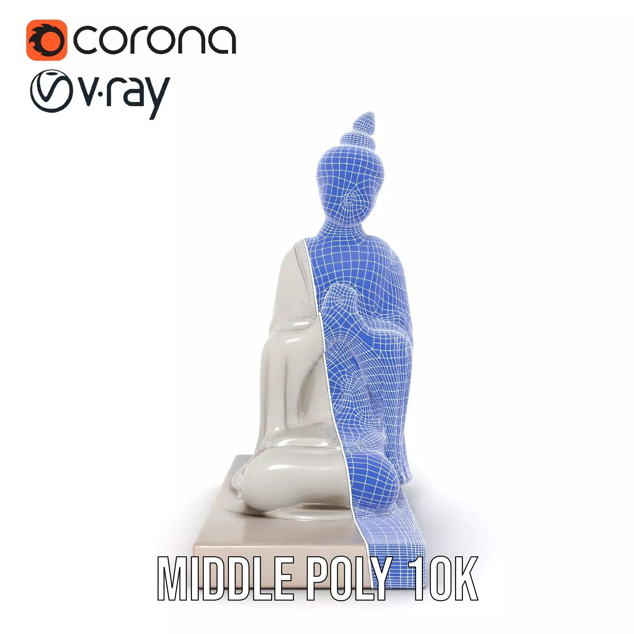Marble Buddha Sculpture model pack Low-poly 3D model_30