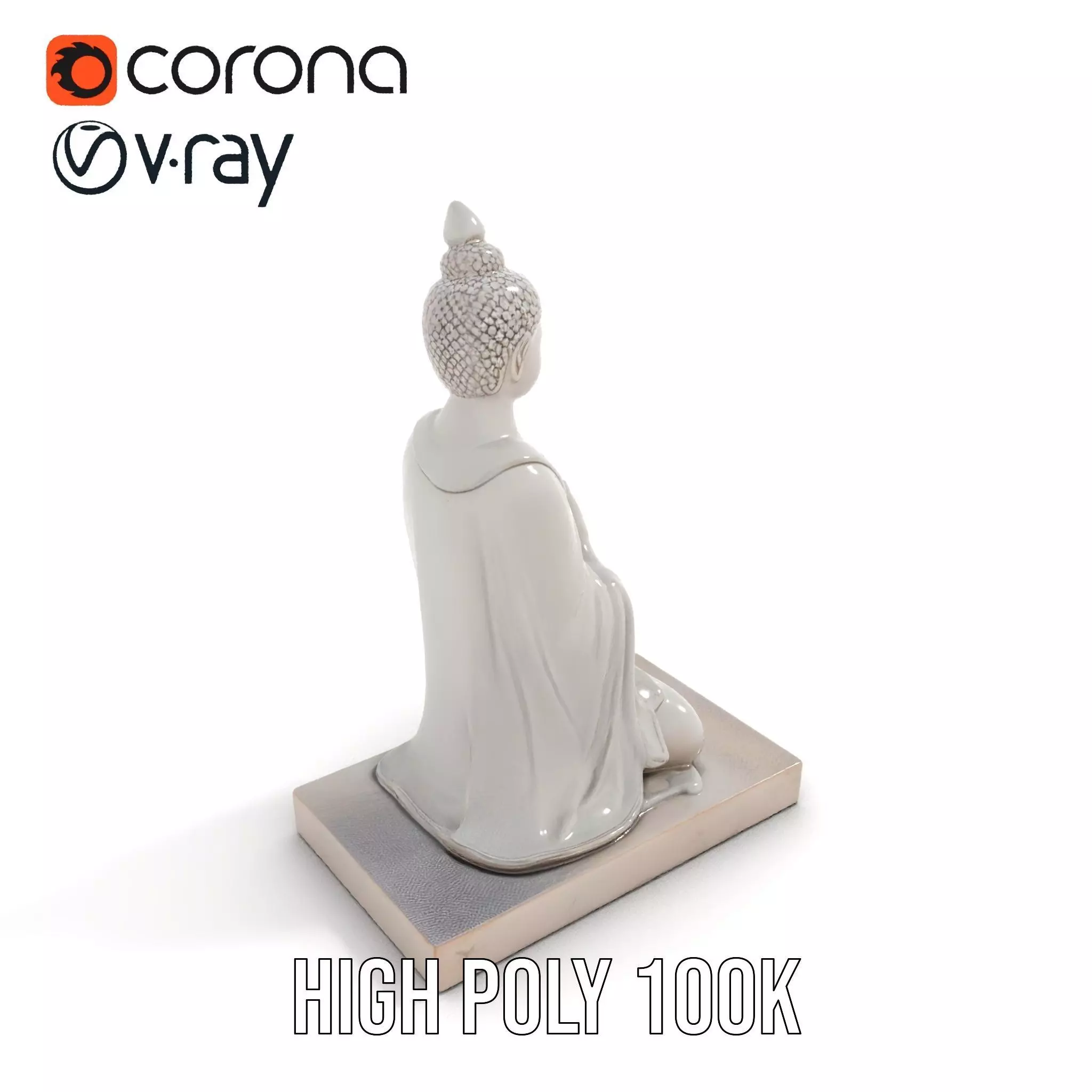 Marble Buddha Sculpture model pack Low-poly 3D model_26