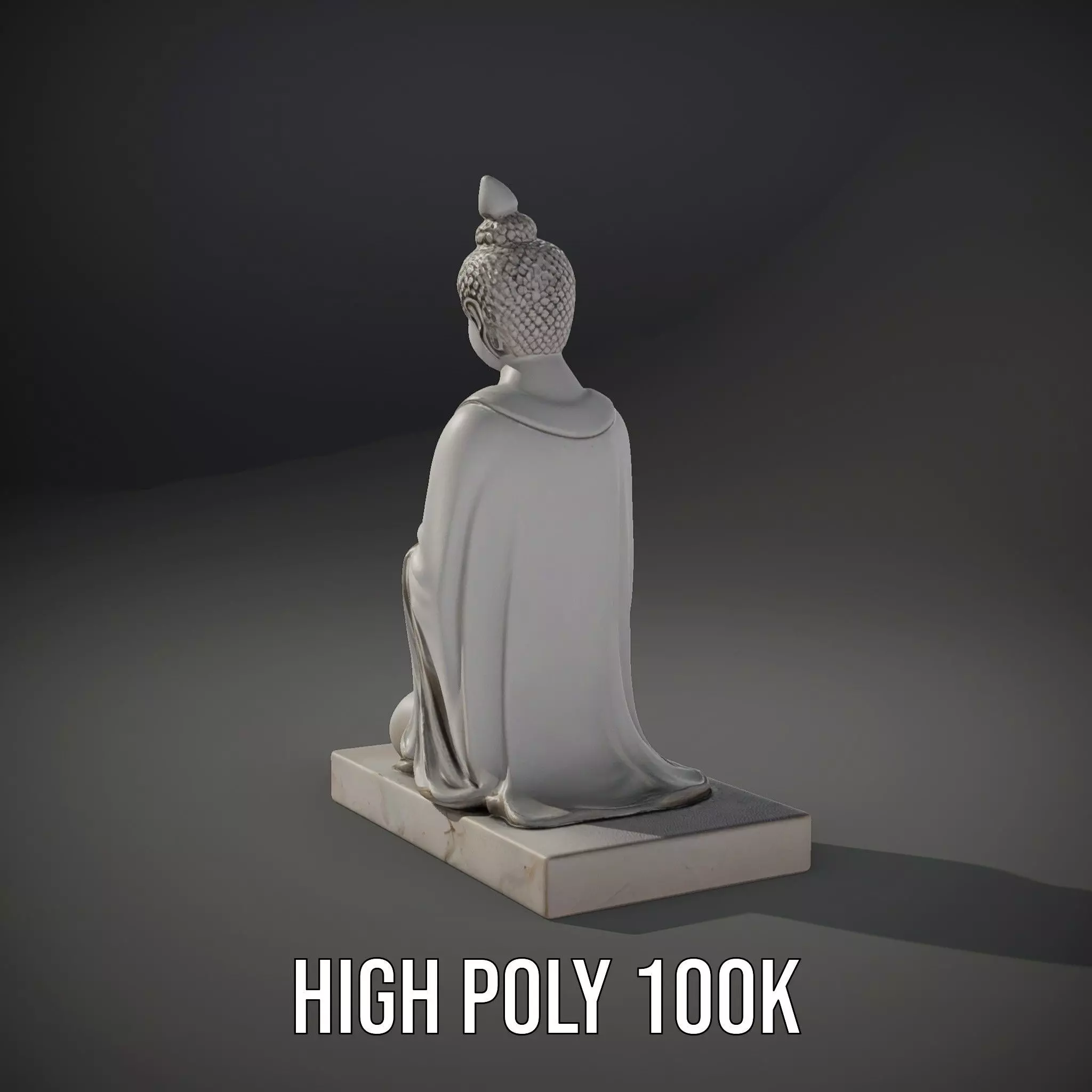 Marble Buddha Sculpture model pack Low-poly 3D model_10
