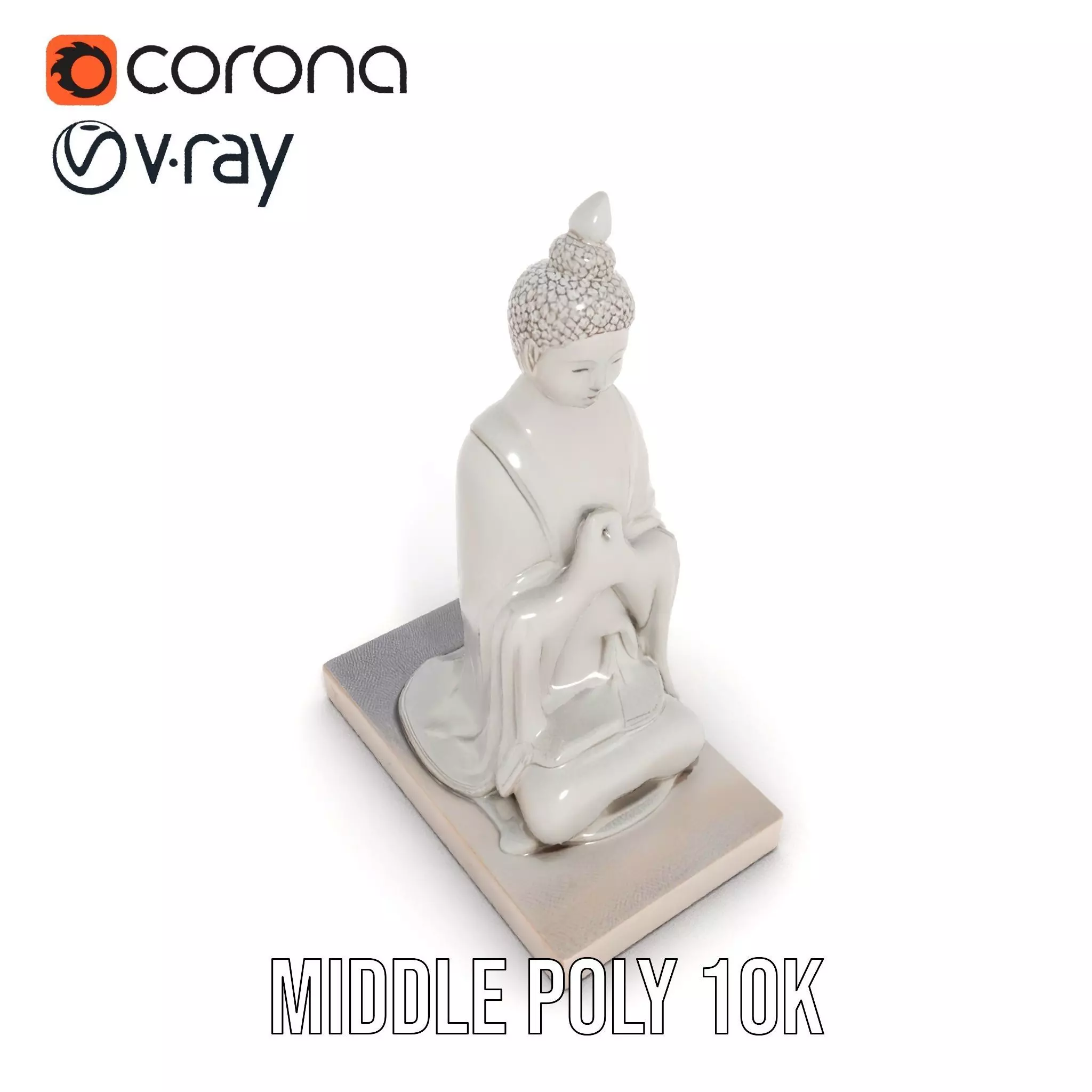 Marble Buddha Sculpture model pack Low-poly 3D model_21