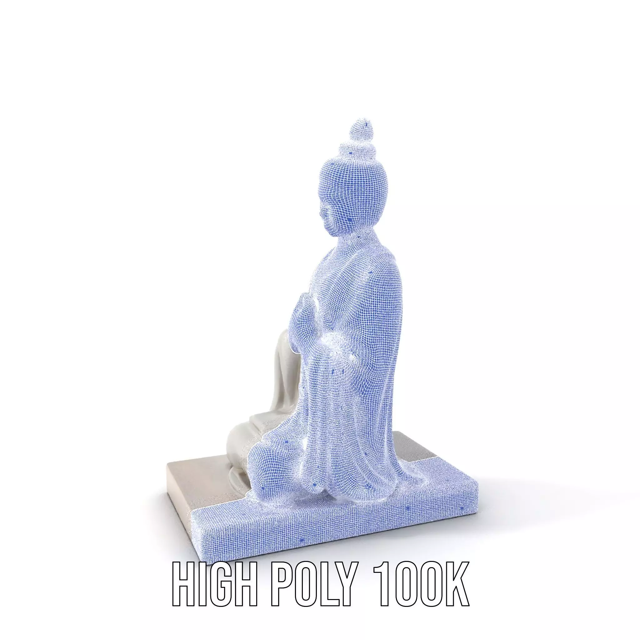 Marble Buddha Sculpture model pack Low-poly 3D model_4