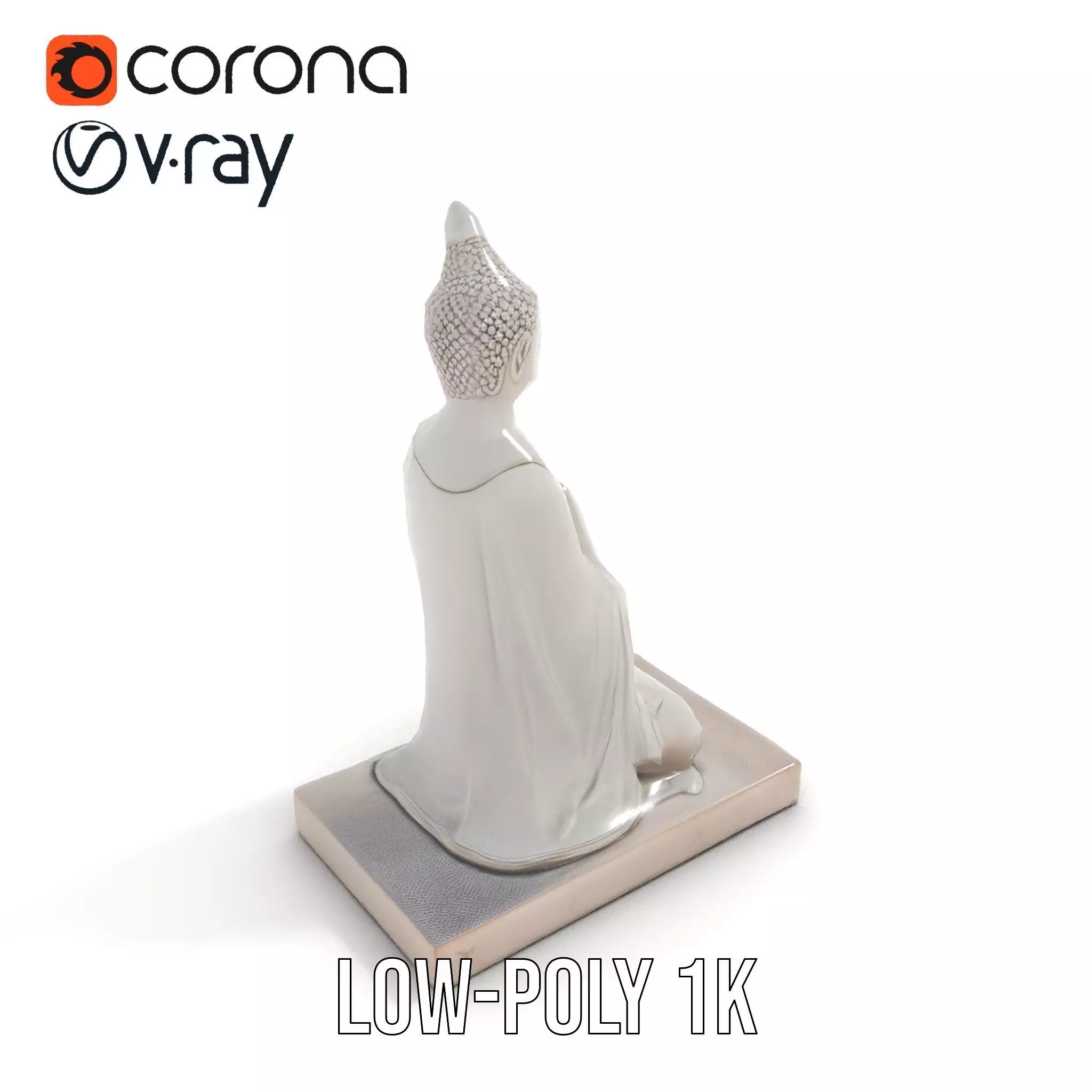 Marble Buddha Sculpture model pack Low-poly 3D model_19
