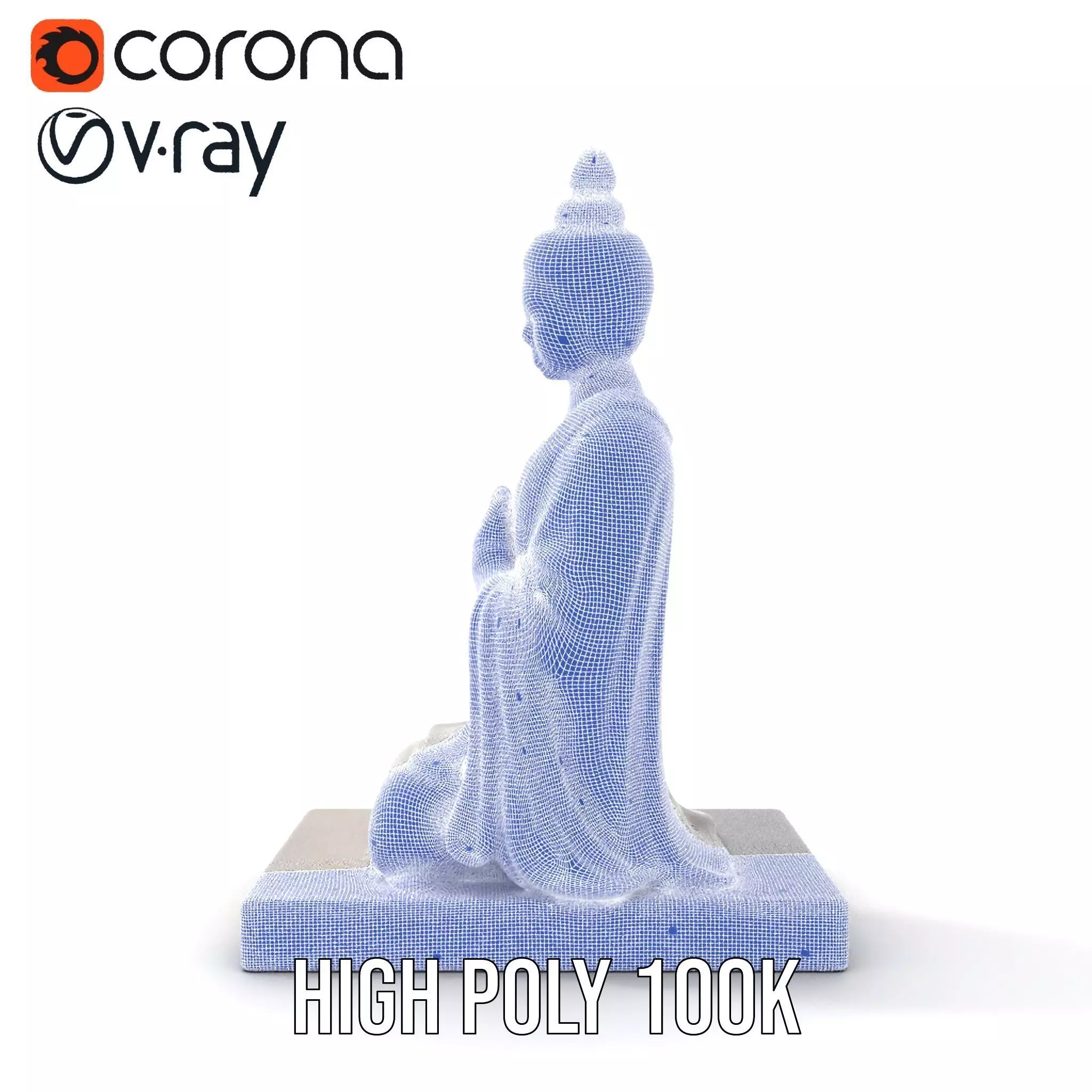 Marble Buddha Sculpture model pack Low-poly 3D model_29