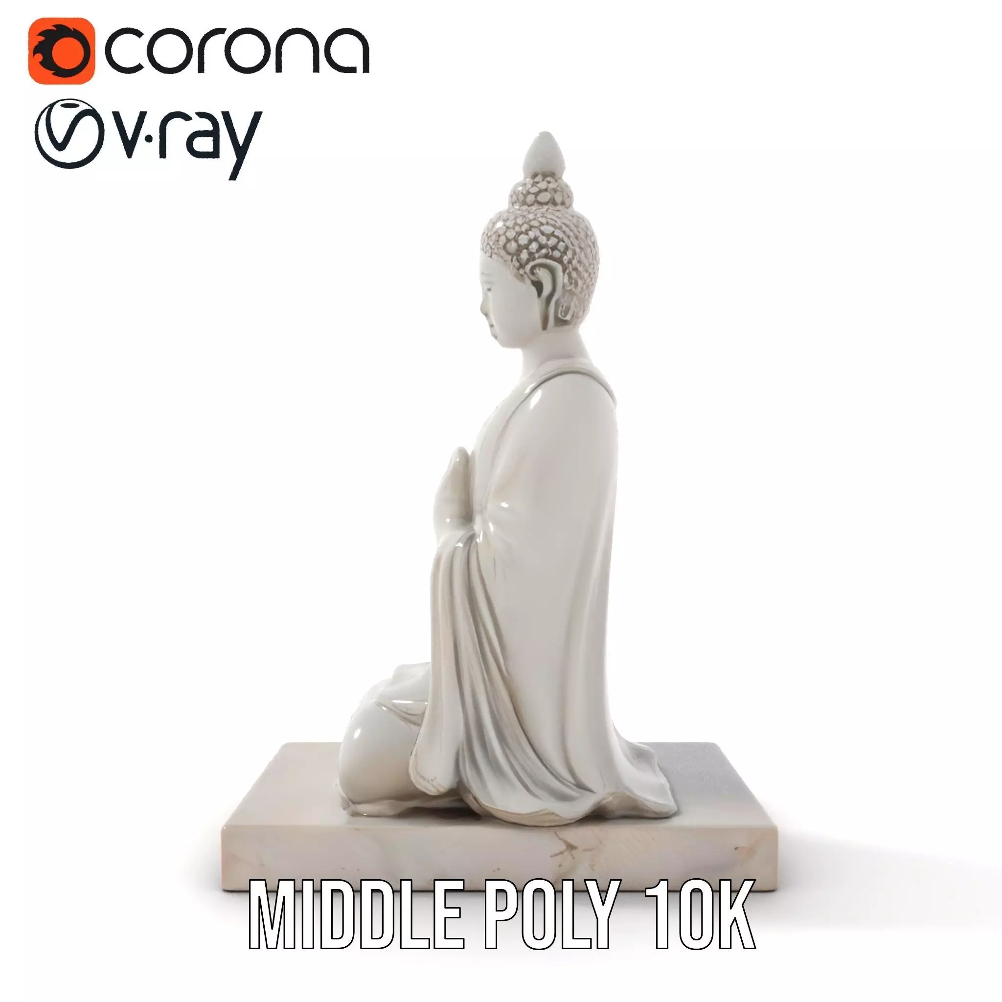 Marble Buddha Sculpture model pack Low-poly 3D model_13