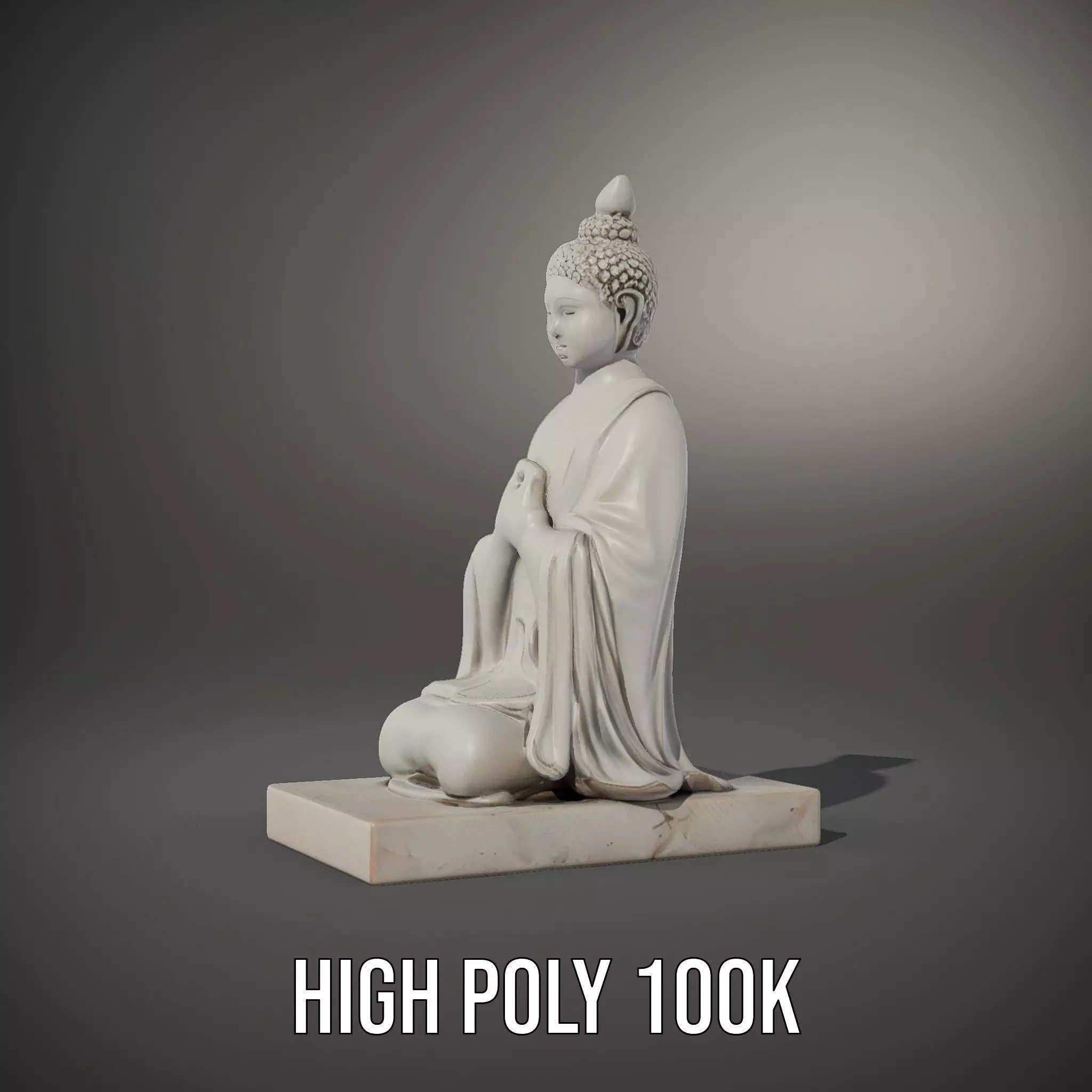 Marble Buddha Sculpture model pack Low-poly 3D model_8