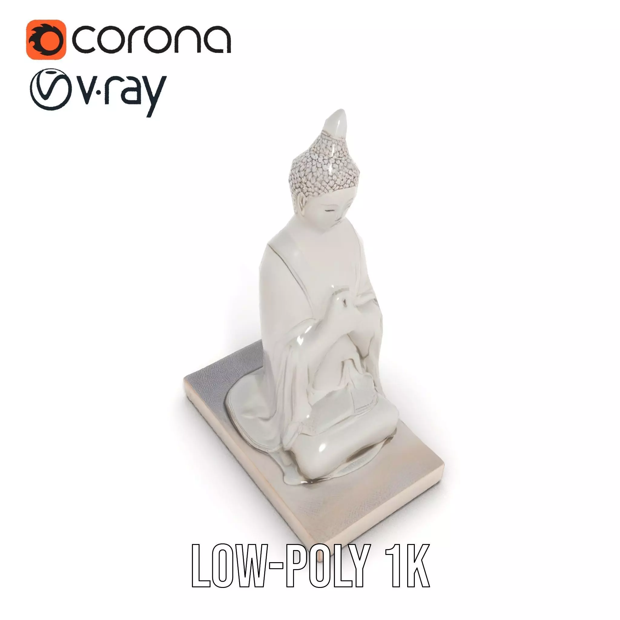 Marble Buddha Sculpture model pack Low-poly 3D model_22