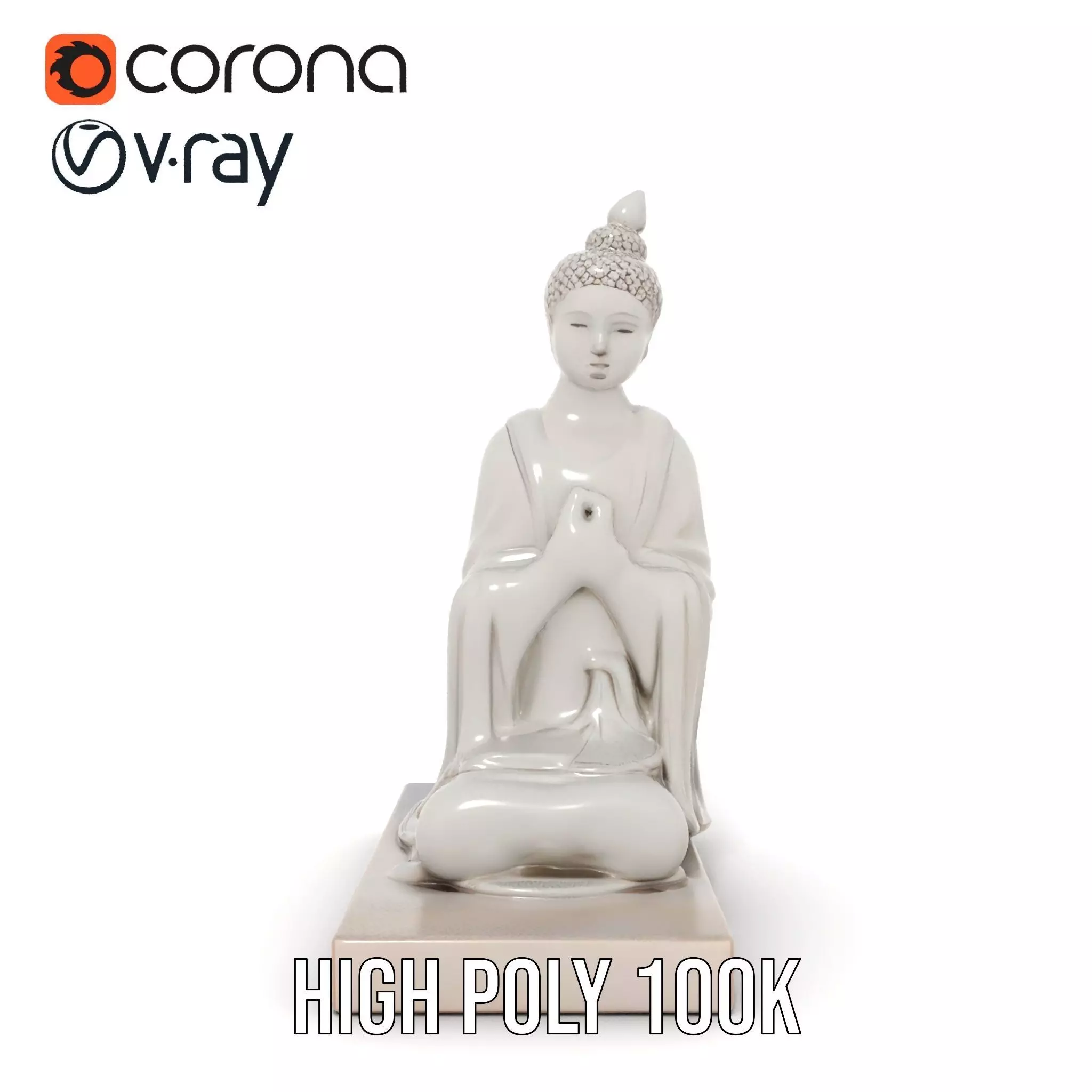 Marble Buddha Sculpture model pack Low-poly 3D model_23