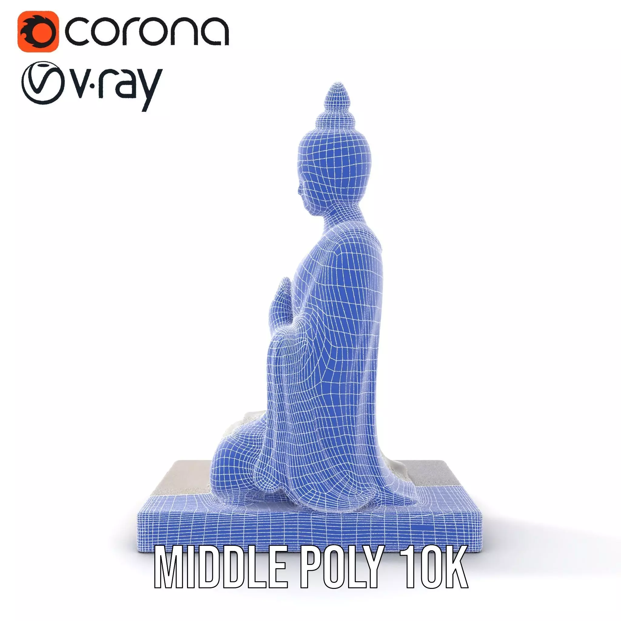 Marble Buddha Sculpture model pack Low-poly 3D model_5