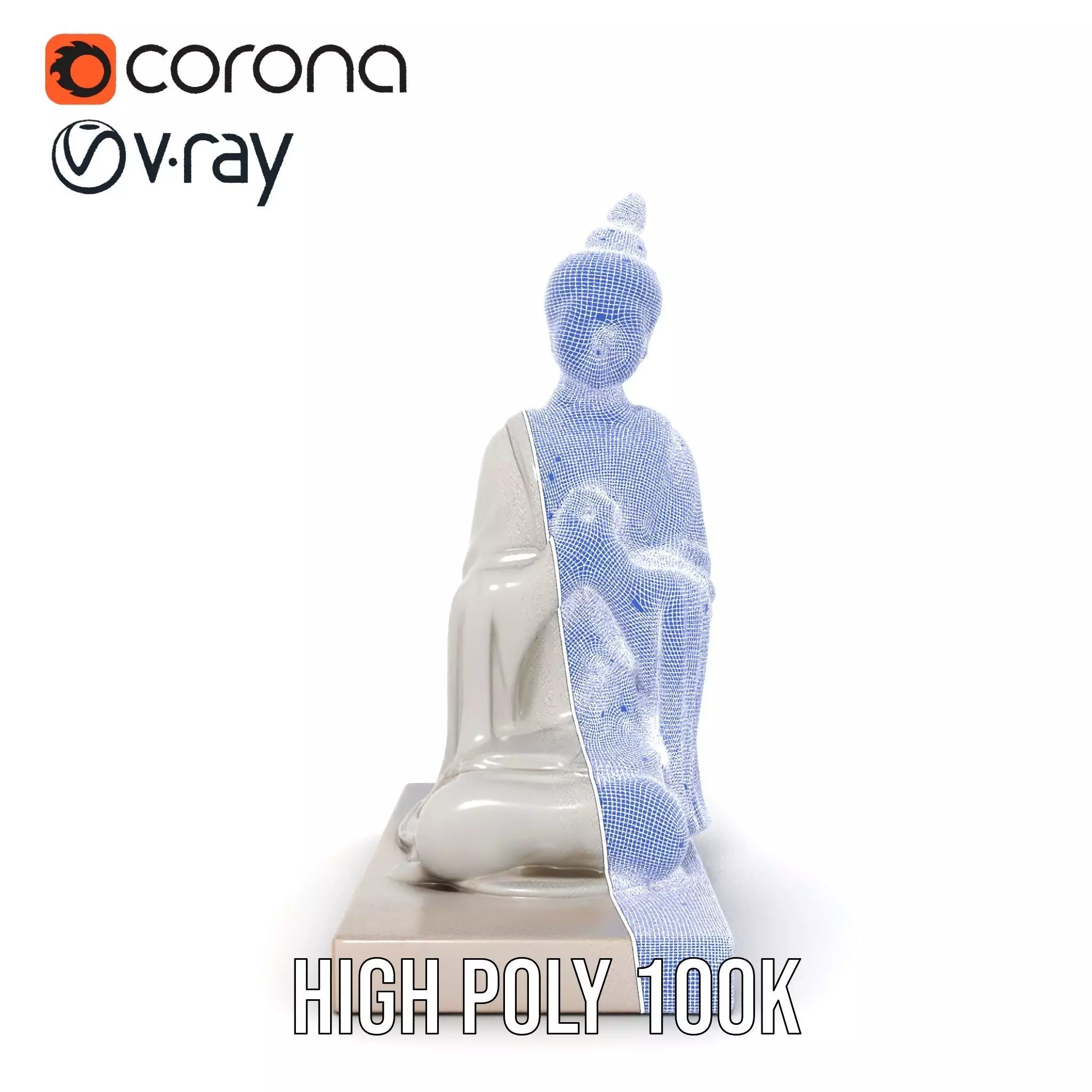 Marble Buddha Sculpture model pack Low-poly 3D model_34