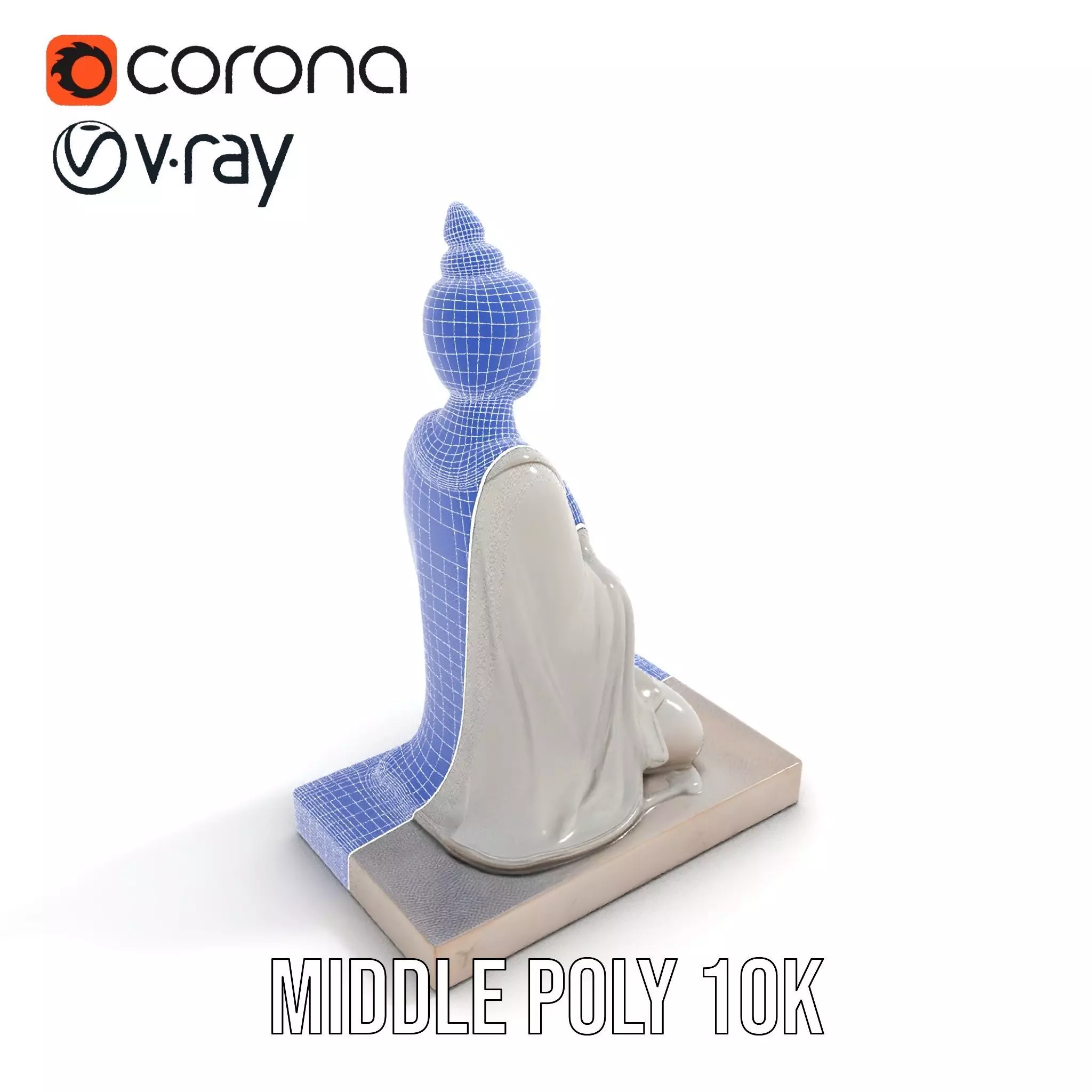 Marble Buddha Sculpture model pack Low-poly 3D model_24