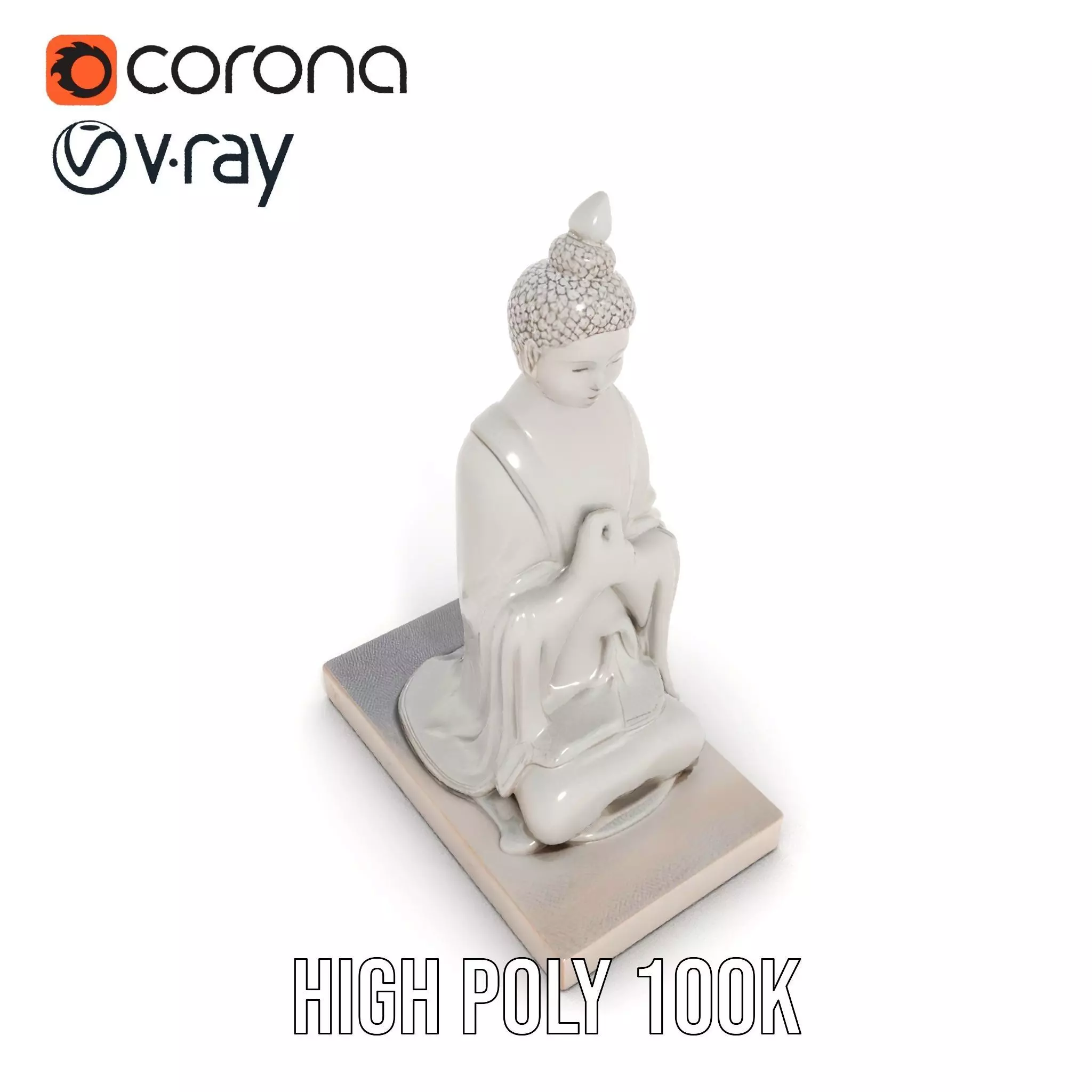 Marble Buddha Sculpture model pack Low-poly 3D model_20