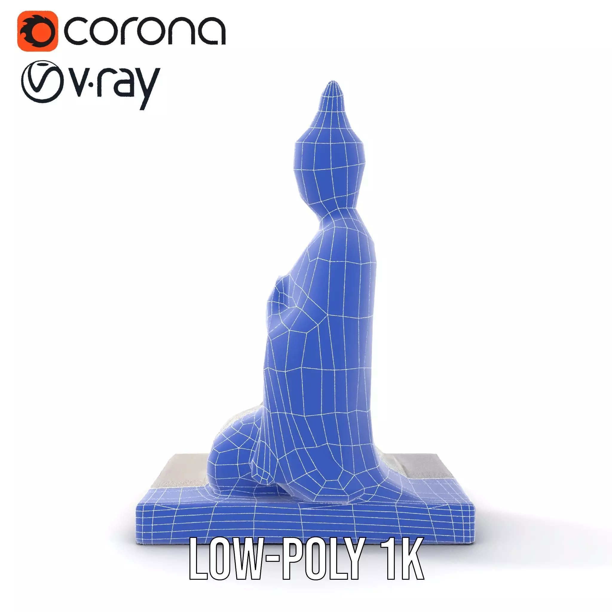 Marble Buddha Sculpture model pack Low-poly 3D model_28