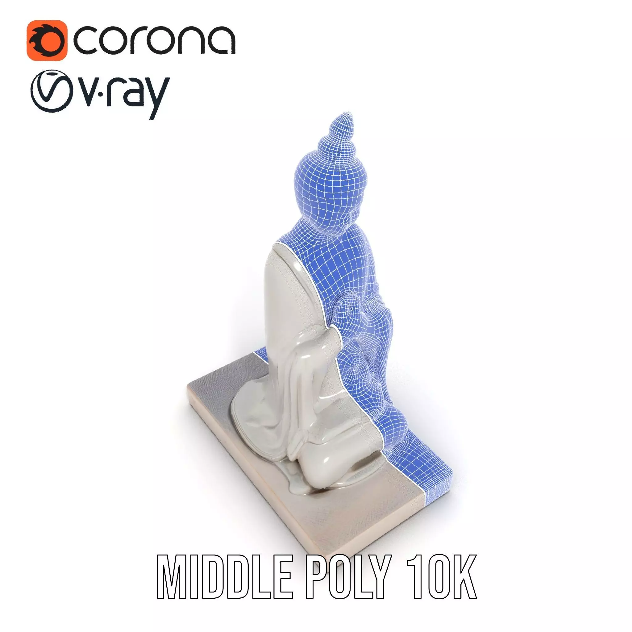 Marble Buddha Sculpture model pack Low-poly 3D model_18