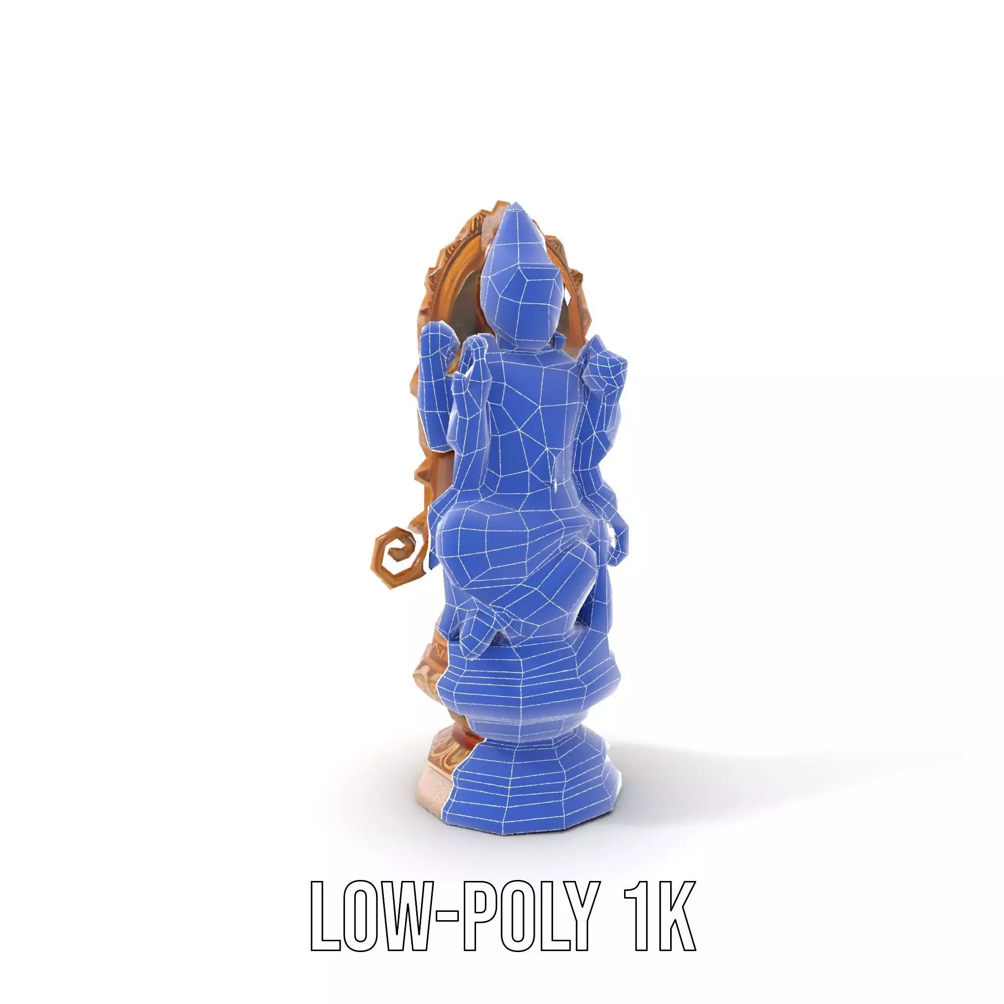 Golden Deity Statue model pack Low-poly 3D model_7