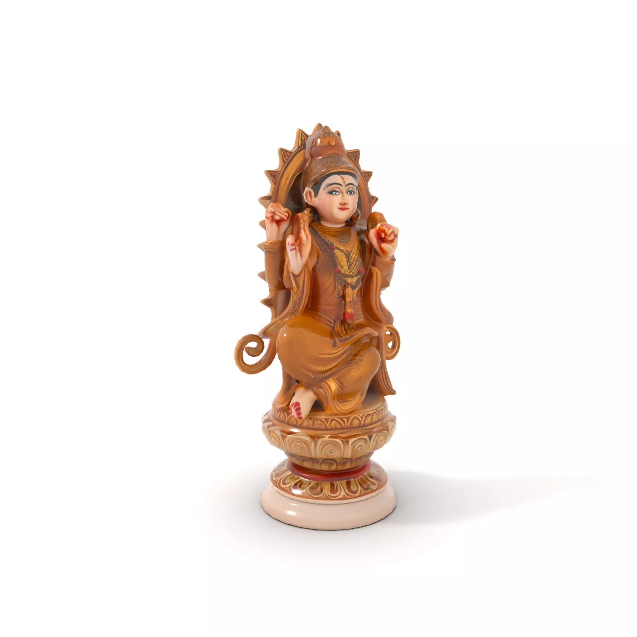 Golden Deity Statue model pack Low-poly 3D model_13