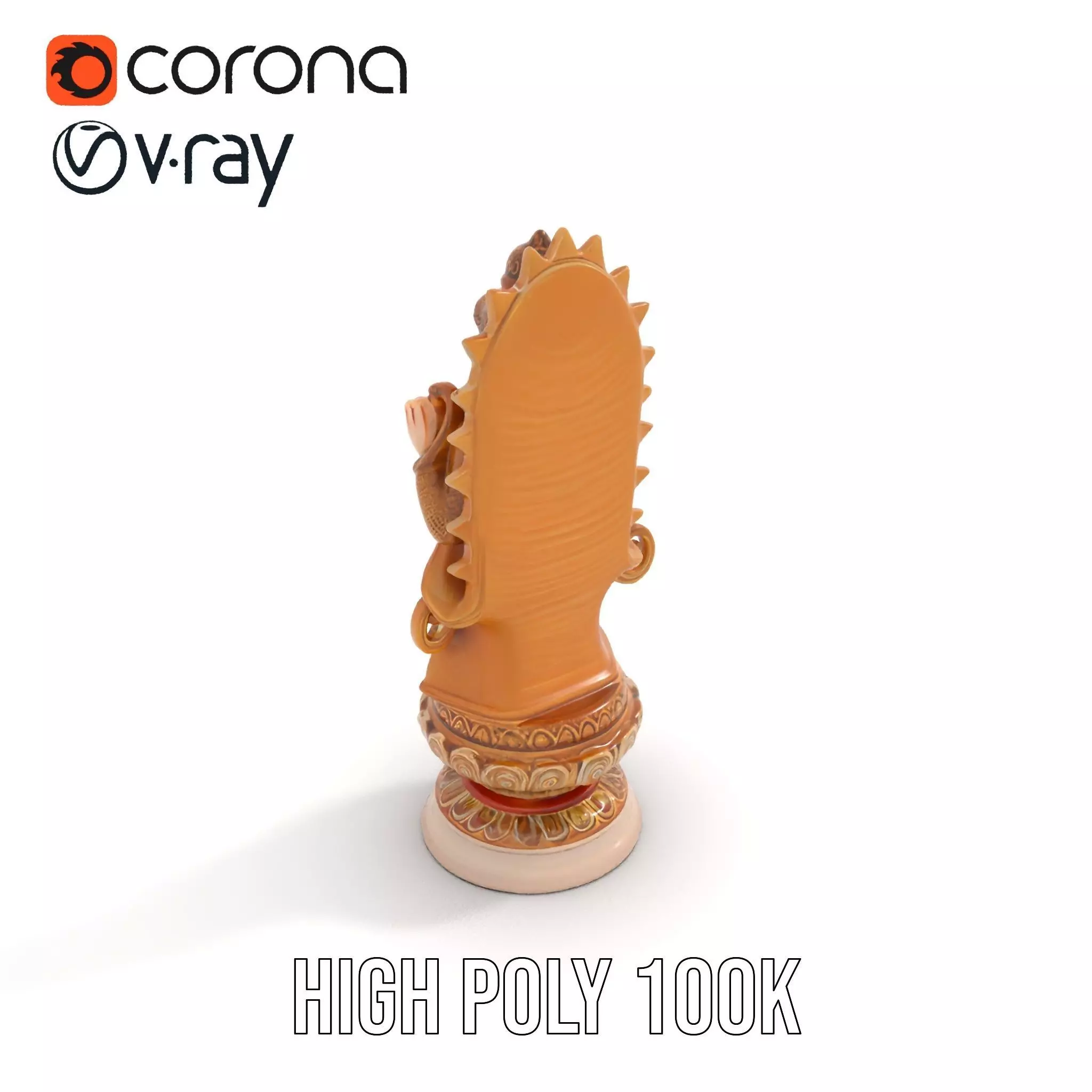 Golden Deity Statue model pack Low-poly 3D model_20