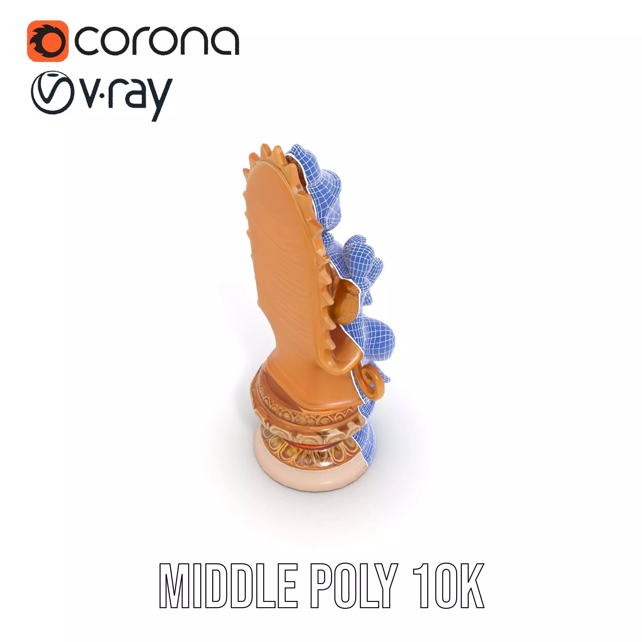 Golden Deity Statue model pack Low-poly 3D model_21