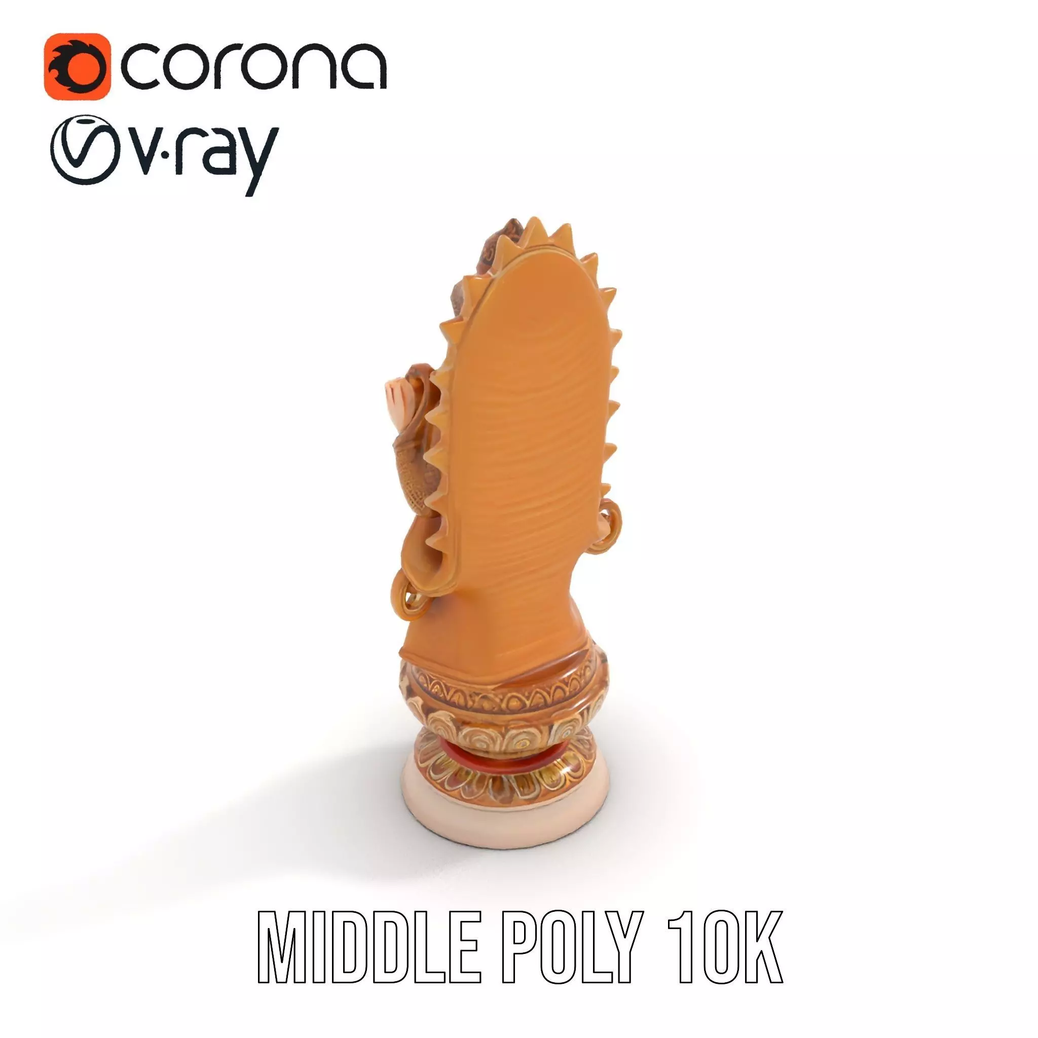 Golden Deity Statue model pack Low-poly 3D model_5