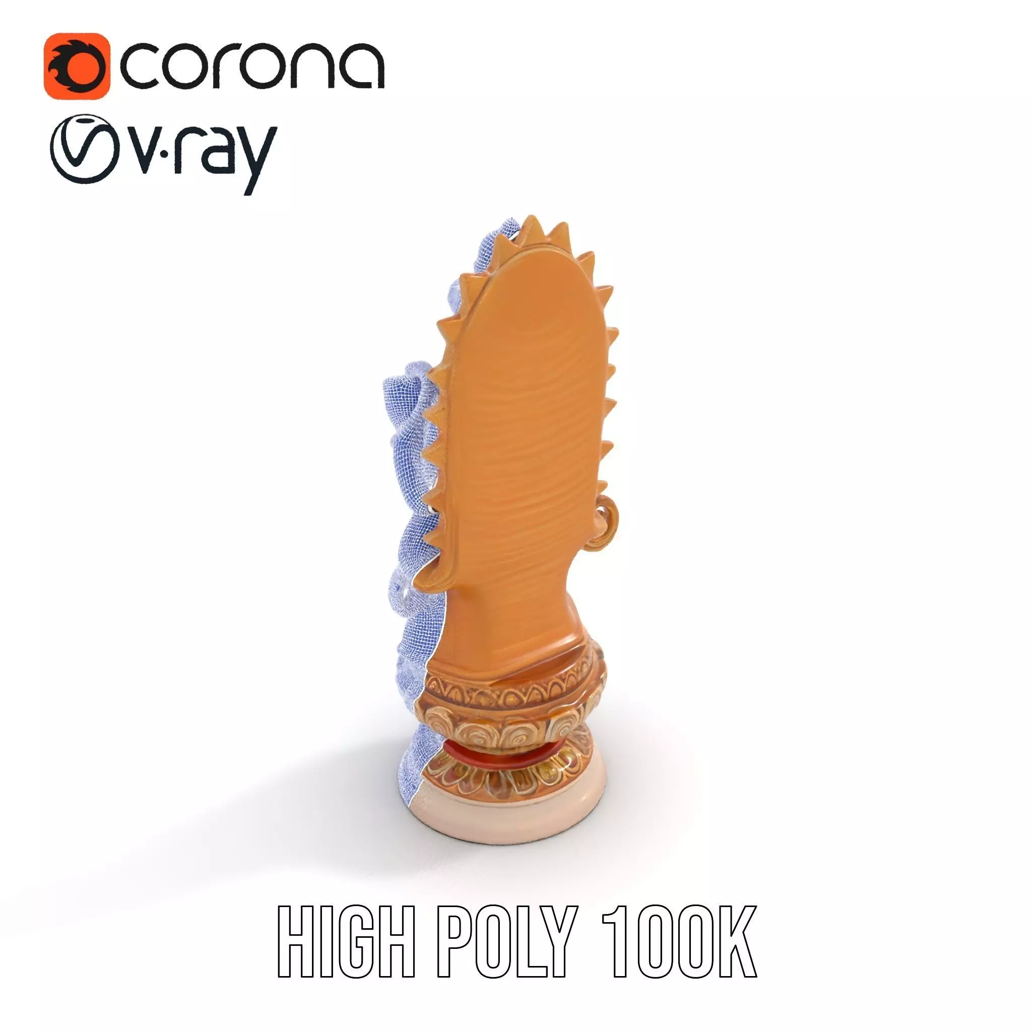 Golden Deity Statue model pack Low-poly 3D model_32