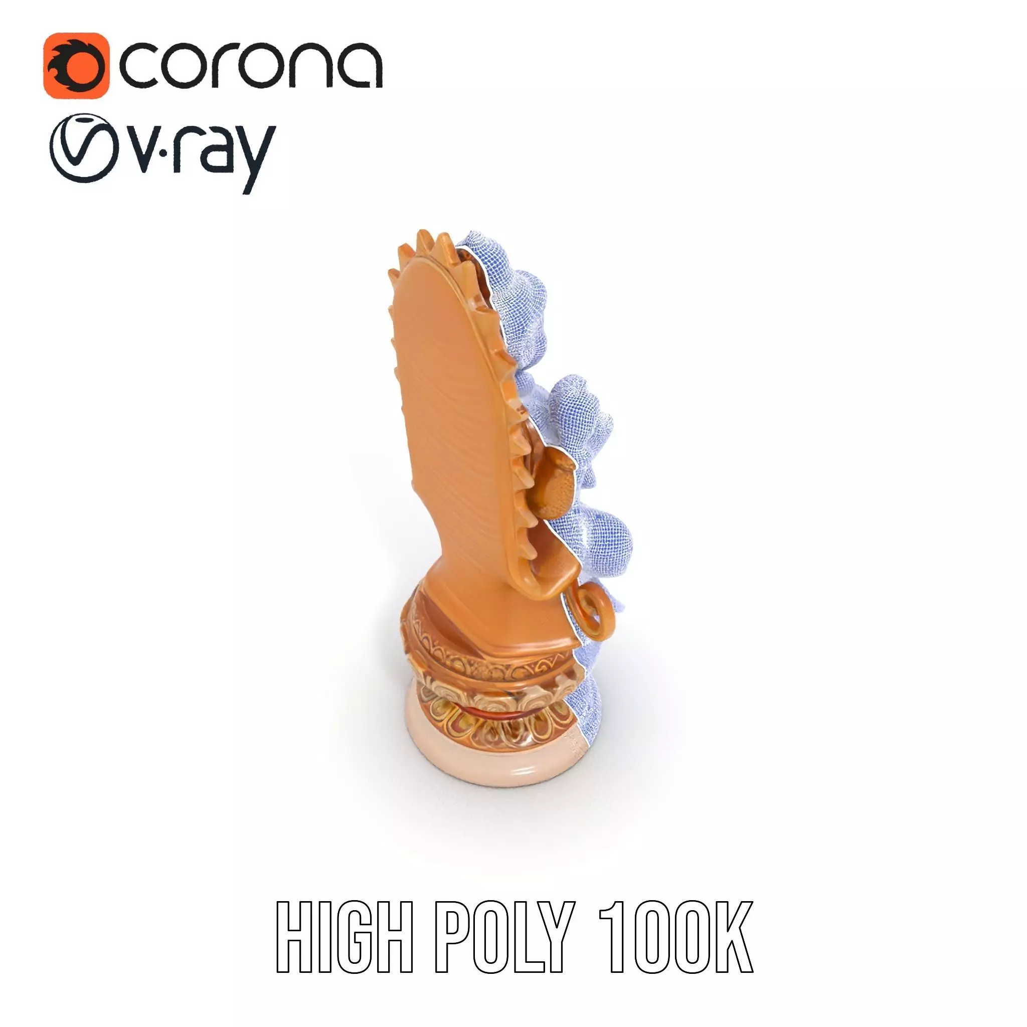 Golden Deity Statue model pack Low-poly 3D model_33