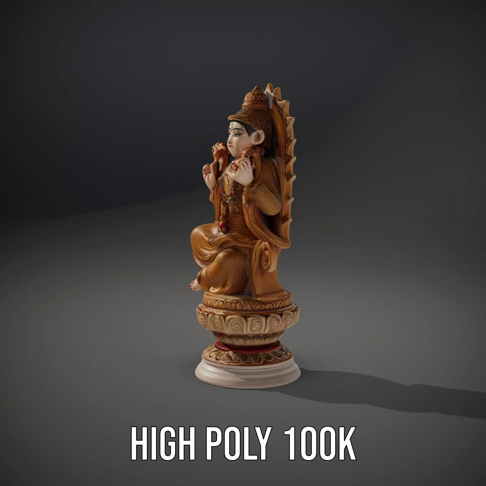 Golden Deity Statue model pack Low-poly 3D model_10