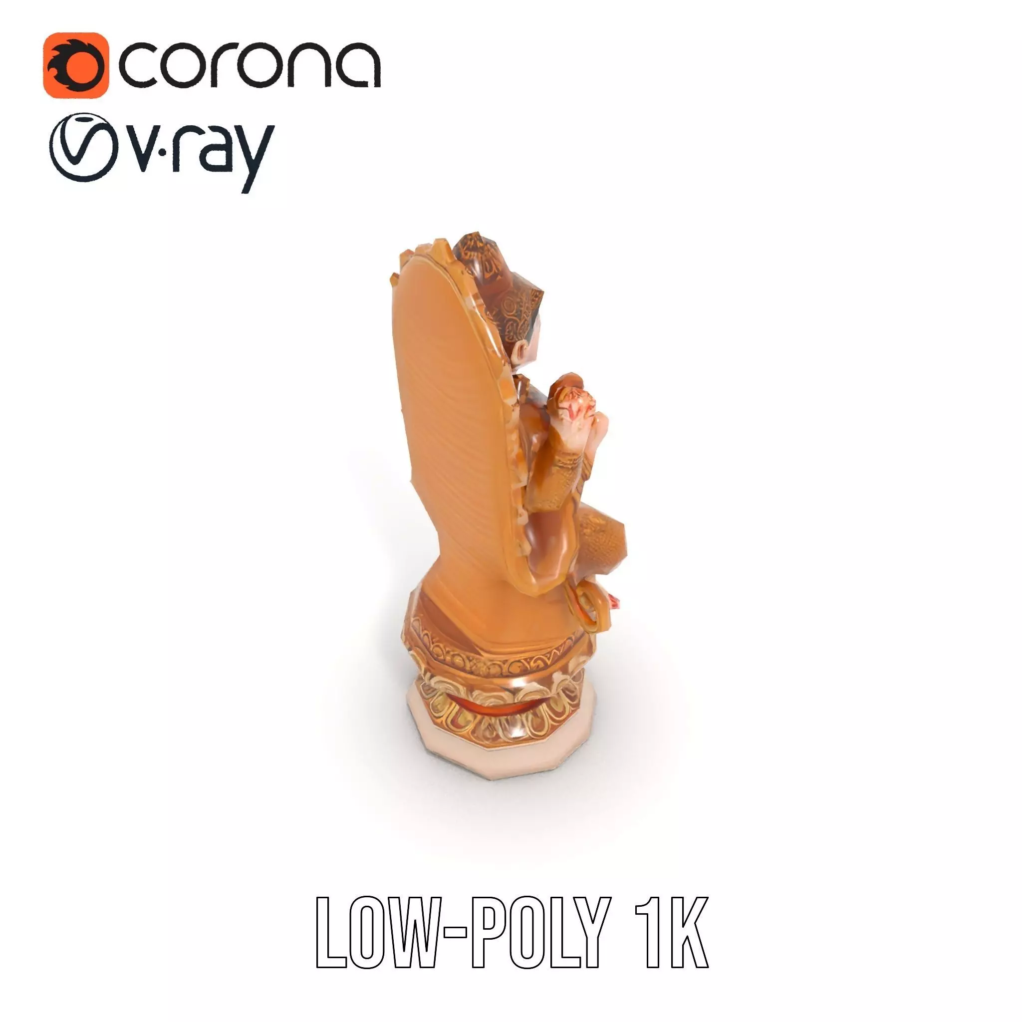 Golden Deity Statue model pack Low-poly 3D model_19