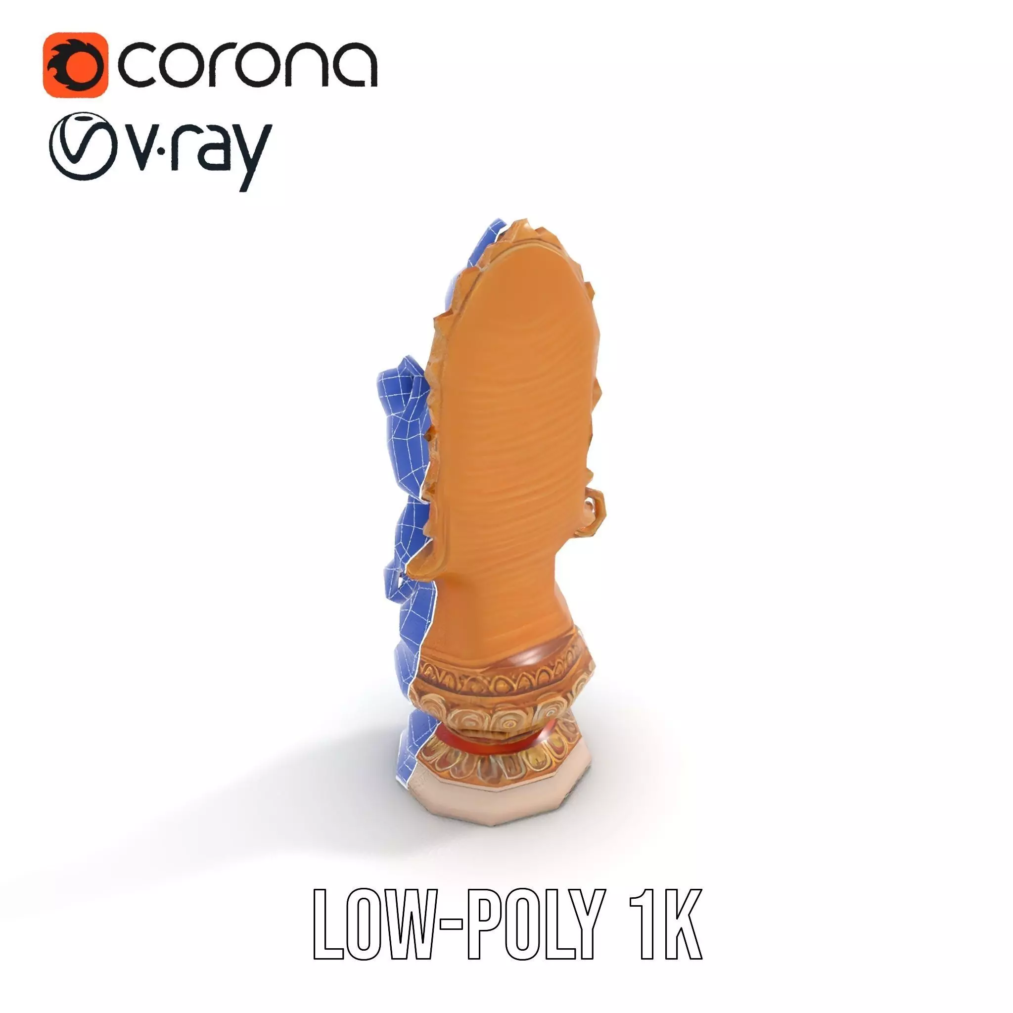 Golden Deity Statue model pack Low-poly 3D model_25