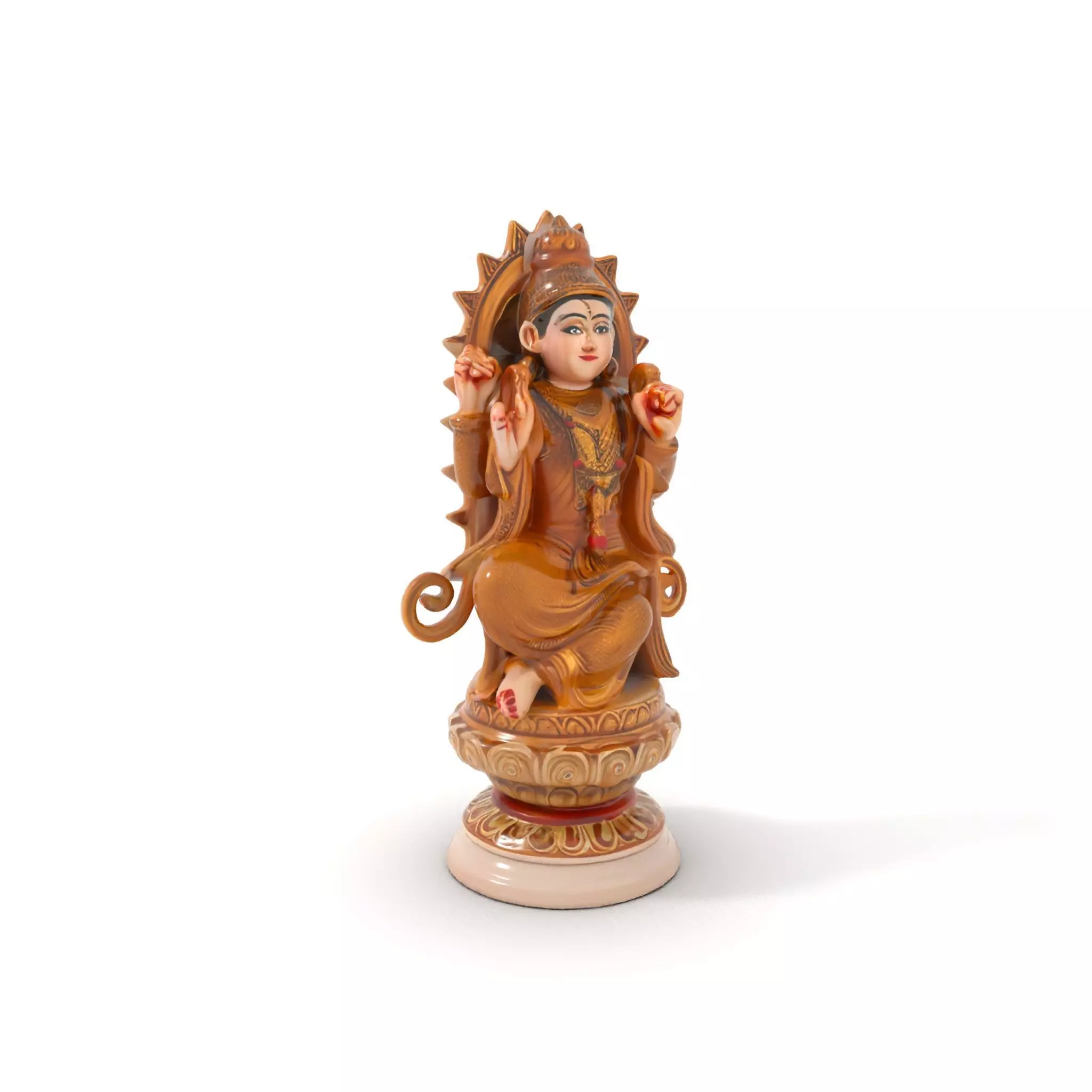 Golden Deity Statue model pack Low-poly 3D model_0